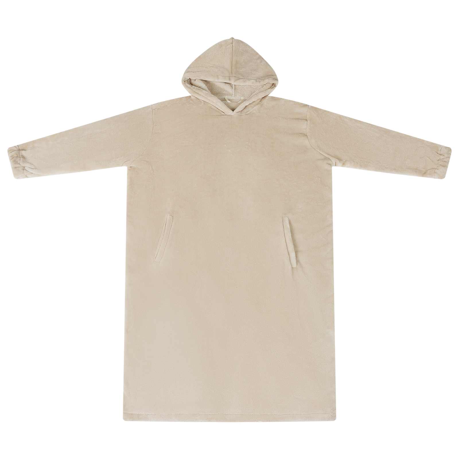 Decken-Hoodie Beige L Flanell