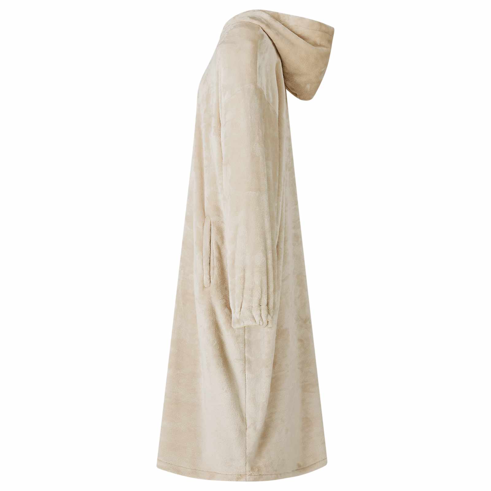 Decken-Hoodie Beige L Flanell