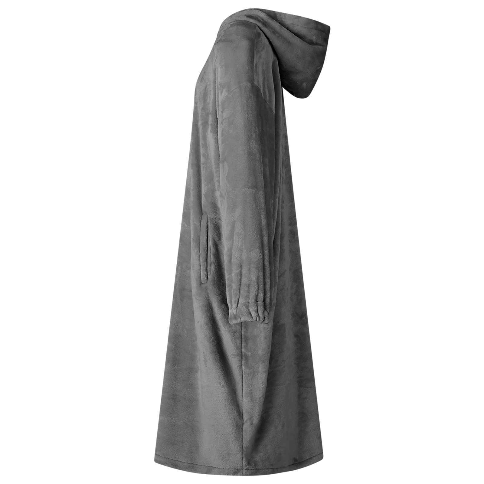 Decken-Hoodie Dunkelgrau S Flanell