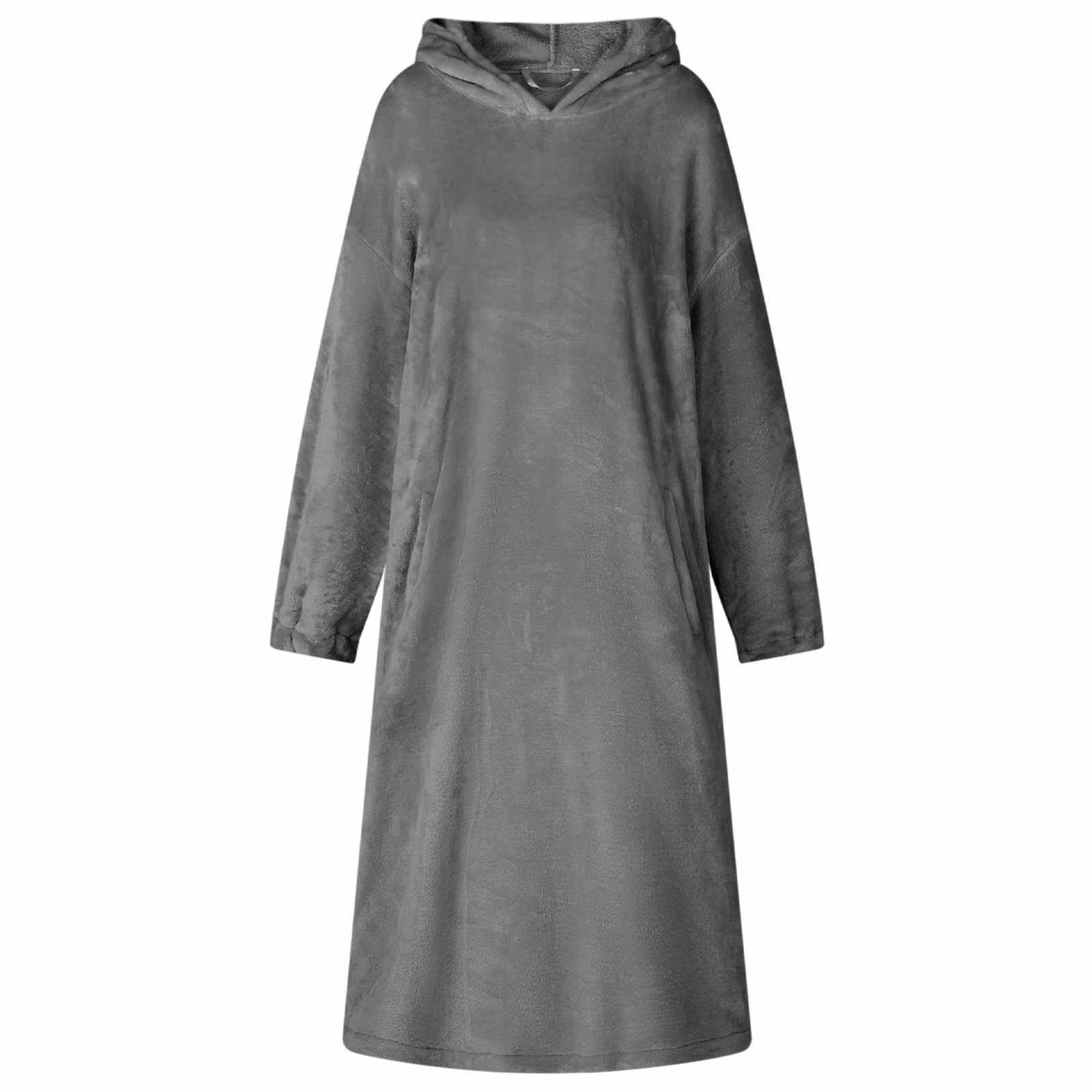 Decken-Hoodie Dunkelgrau L Flanell