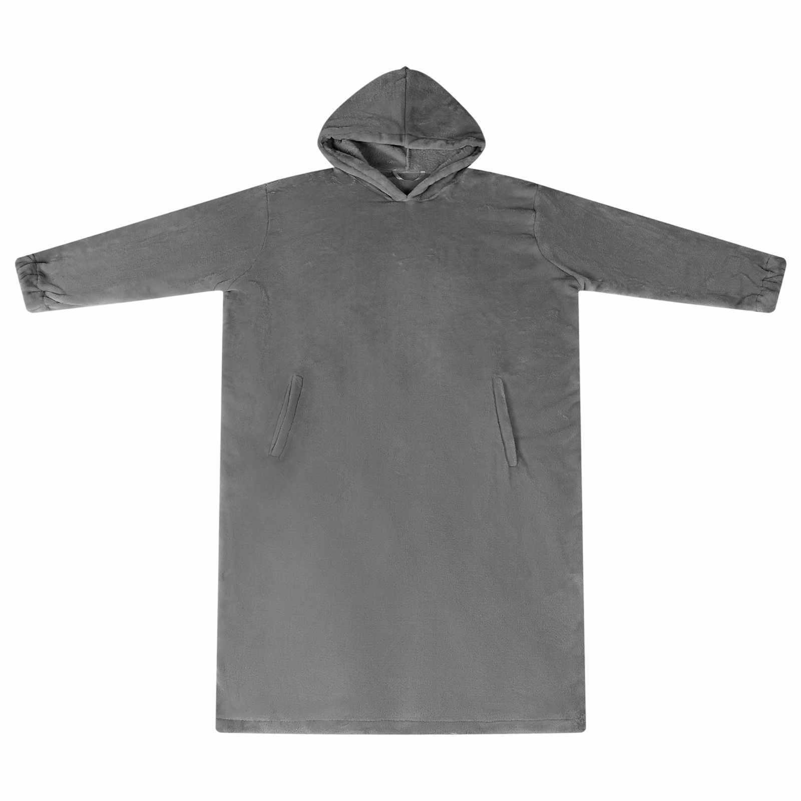 Decken-Hoodie Dunkelgrau L Flanell