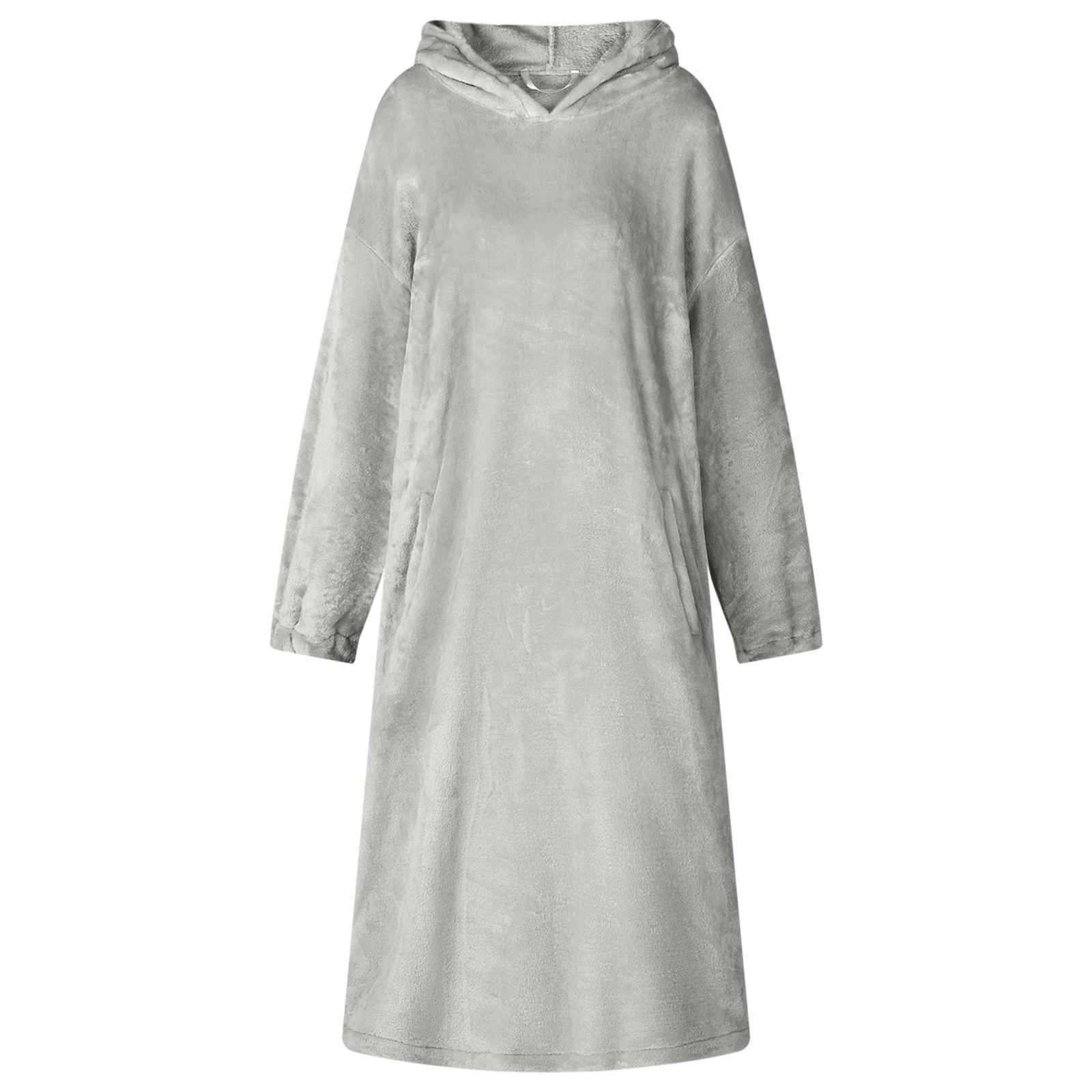 Decken-Hoodie Grau S Flanell