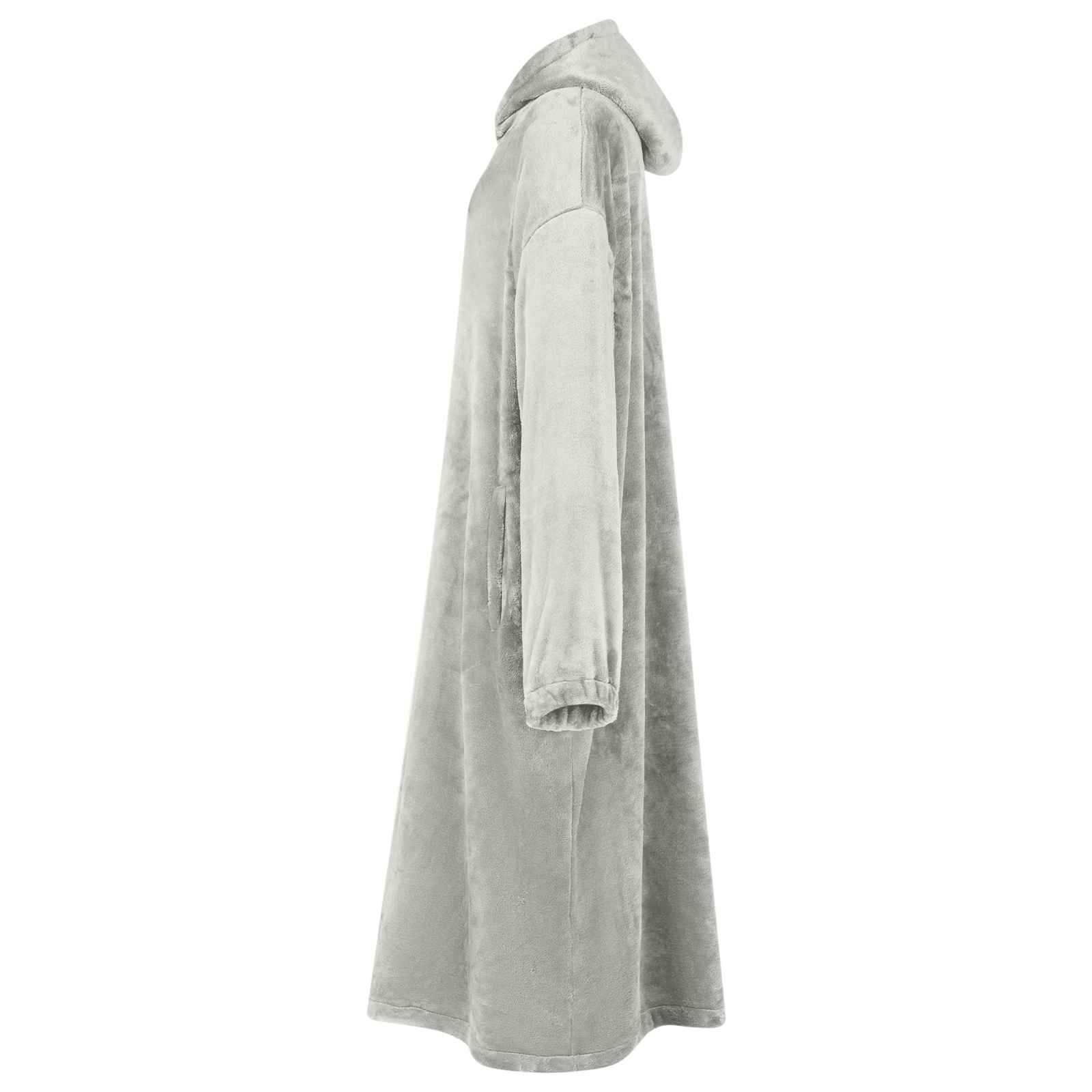 Decken-Hoodie Grau L Flanell