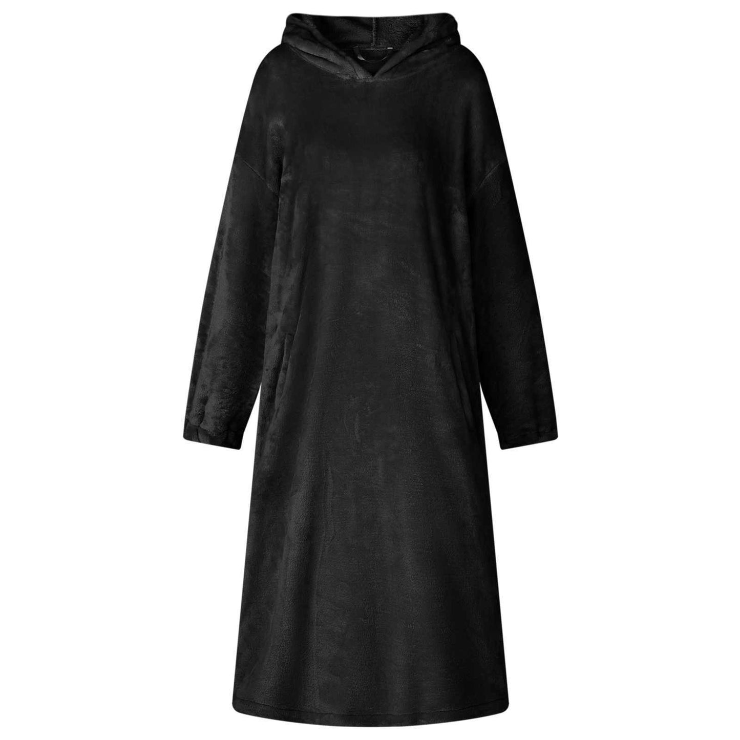 Decken-Hoodie Schwarz M Flanell