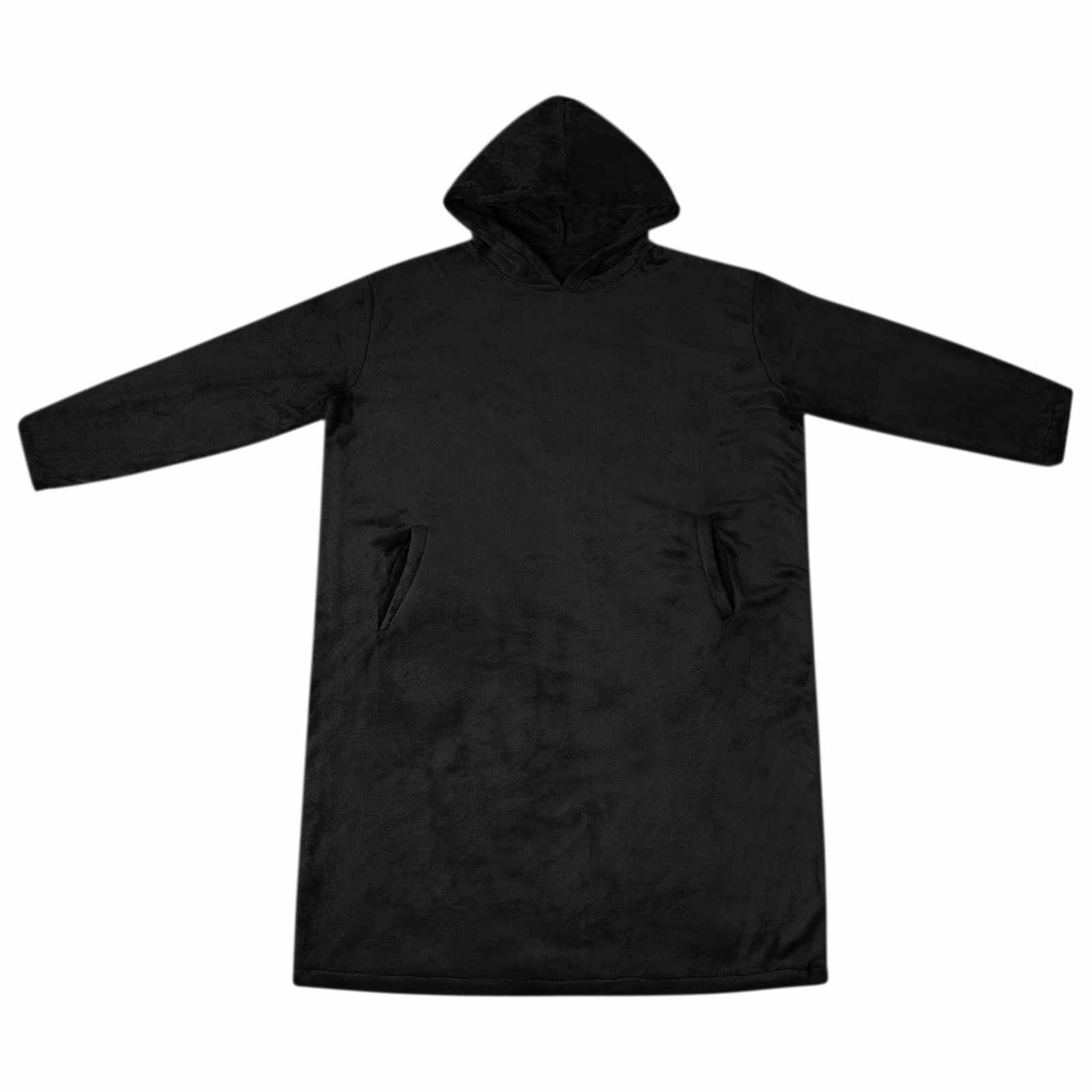 Decken-Hoodie Schwarz M Flanell