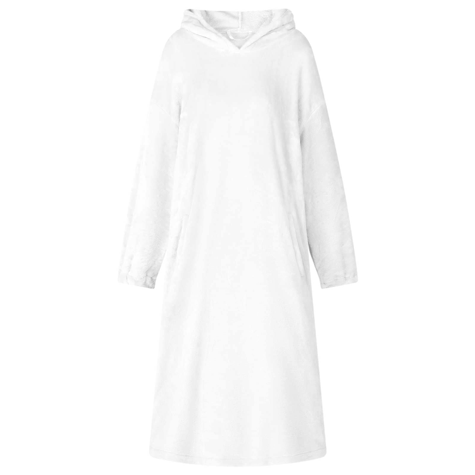 Decken-Hoodie Weiß S Flanell