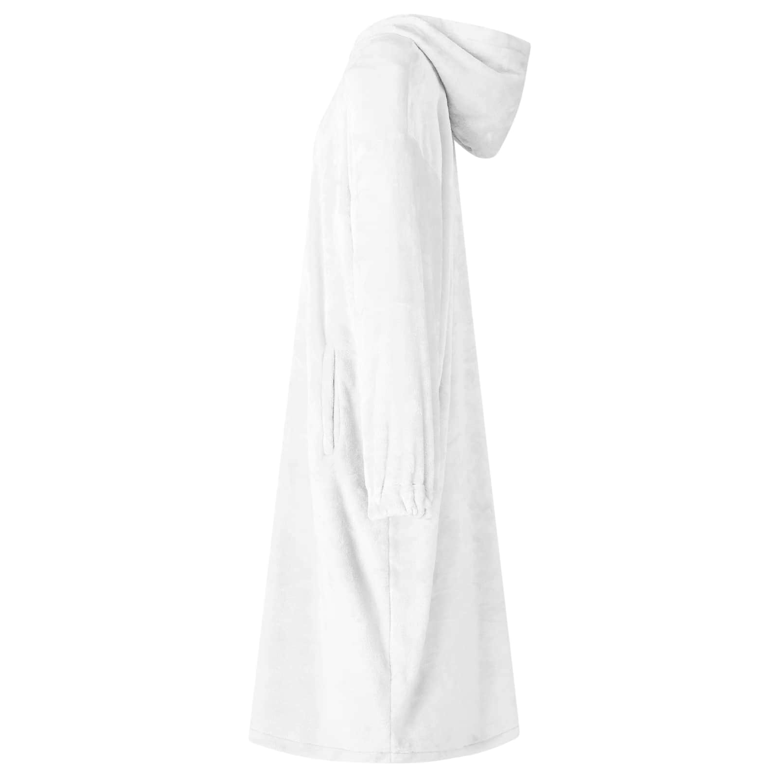 Decken-Hoodie Weiß L Flanell