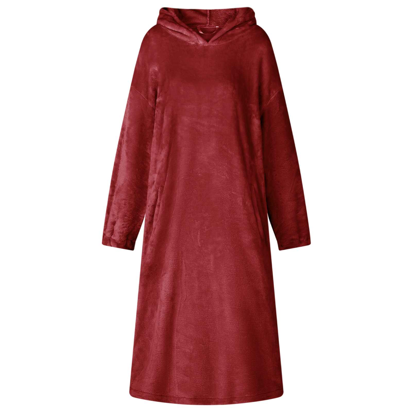 Decken-Hoodie Bordeauxrot S Flanell