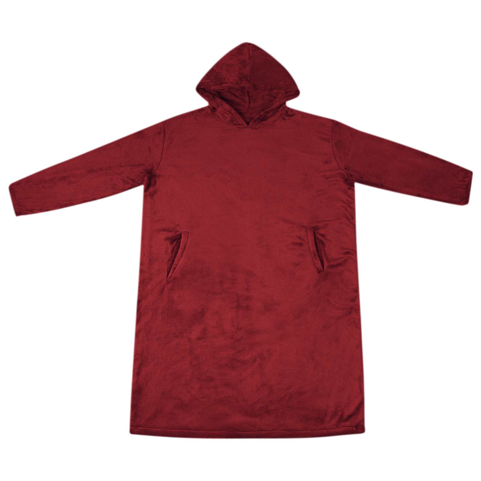 Decken-Hoodie Bordeauxrot S Flanell