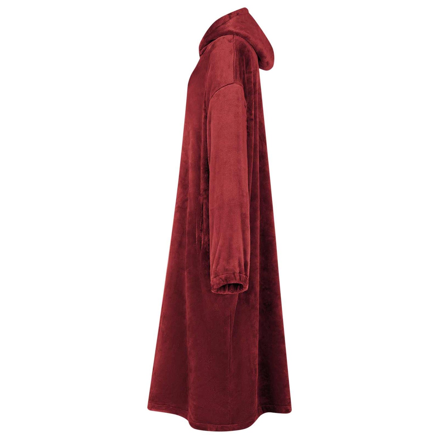 Decken-Hoodie Bordeauxrot M Flanell