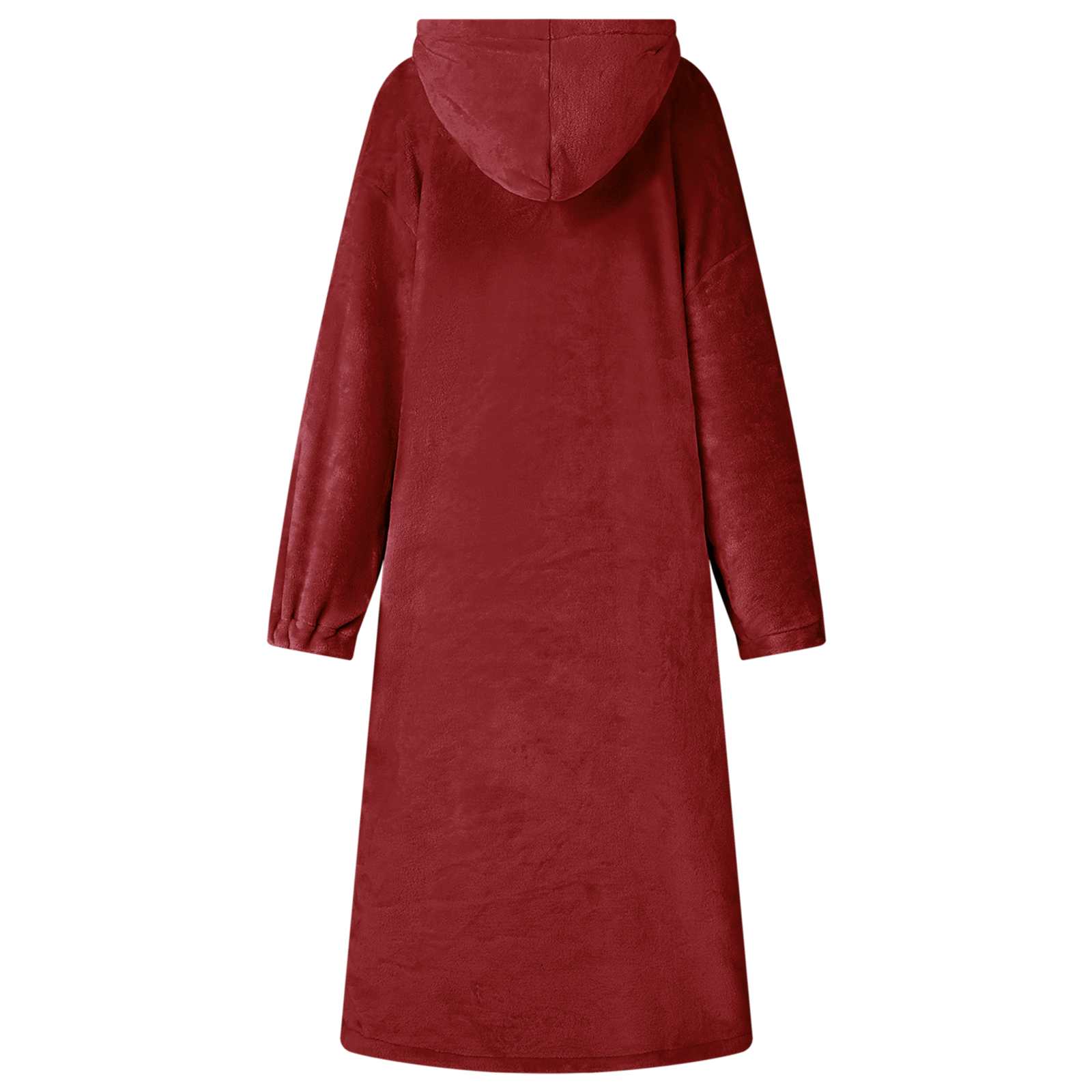 Decken-Hoodie Bordeauxrot L Flanell