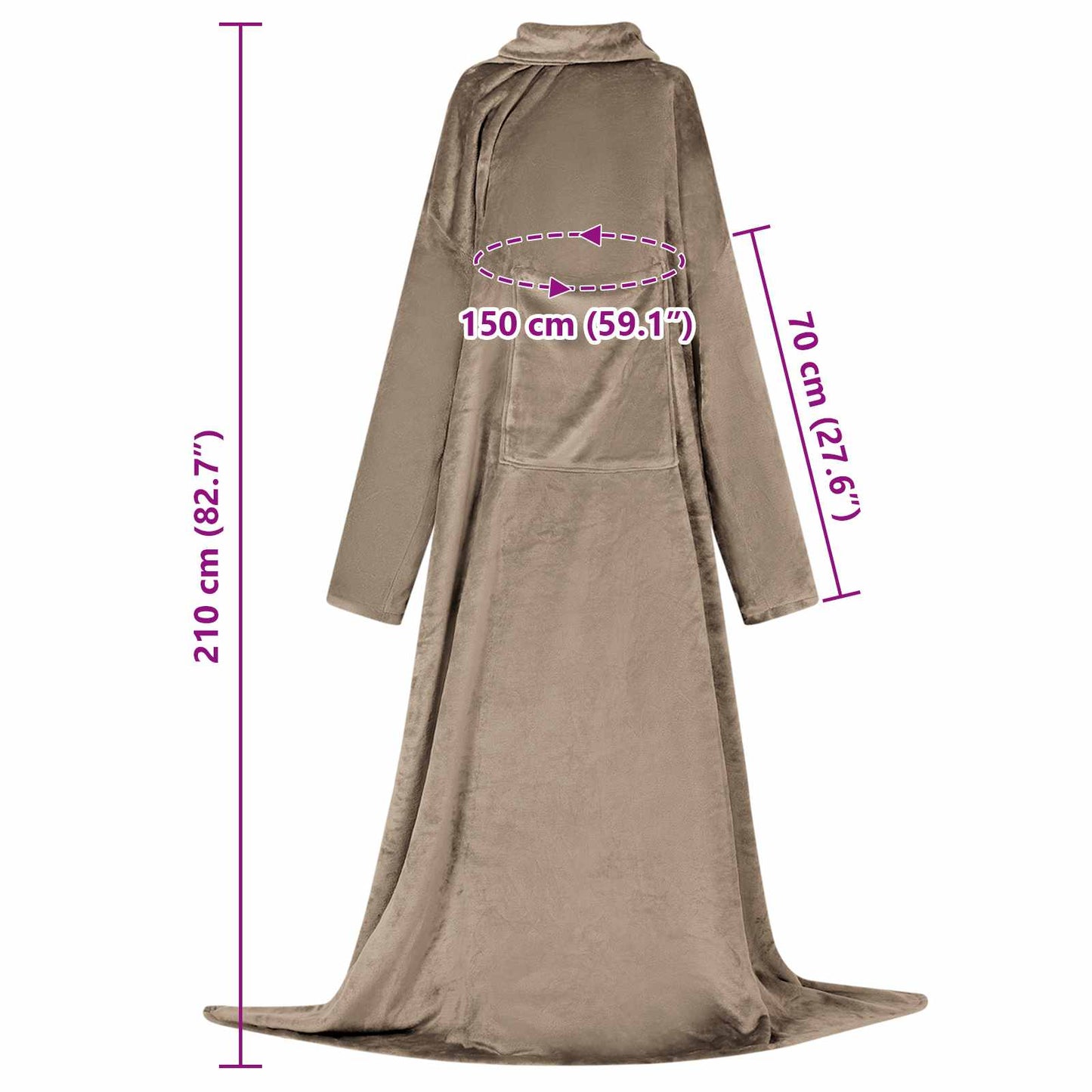 Decken-Hoodie Kamel F Flanell