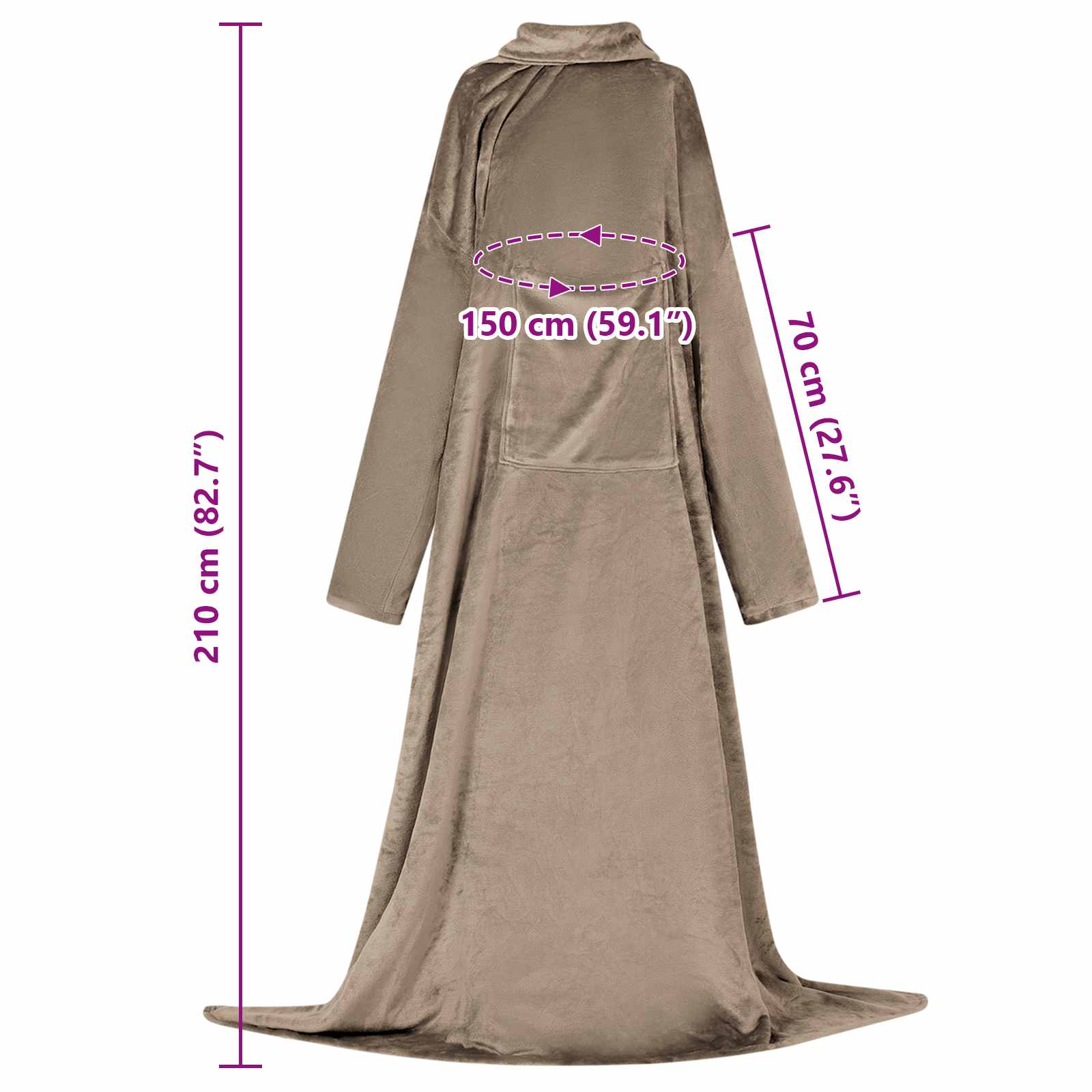 Decken-Hoodie Kamel F Flanell