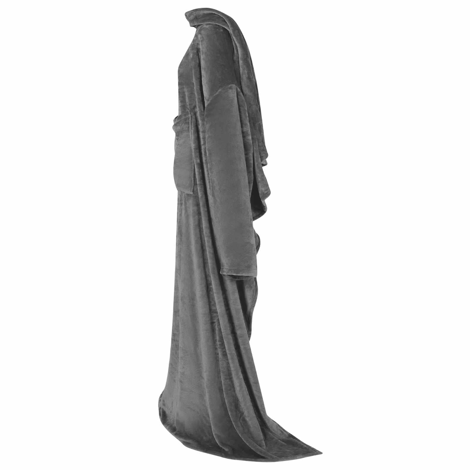 Decken-Hoodie Dunkelgrau F Flanell