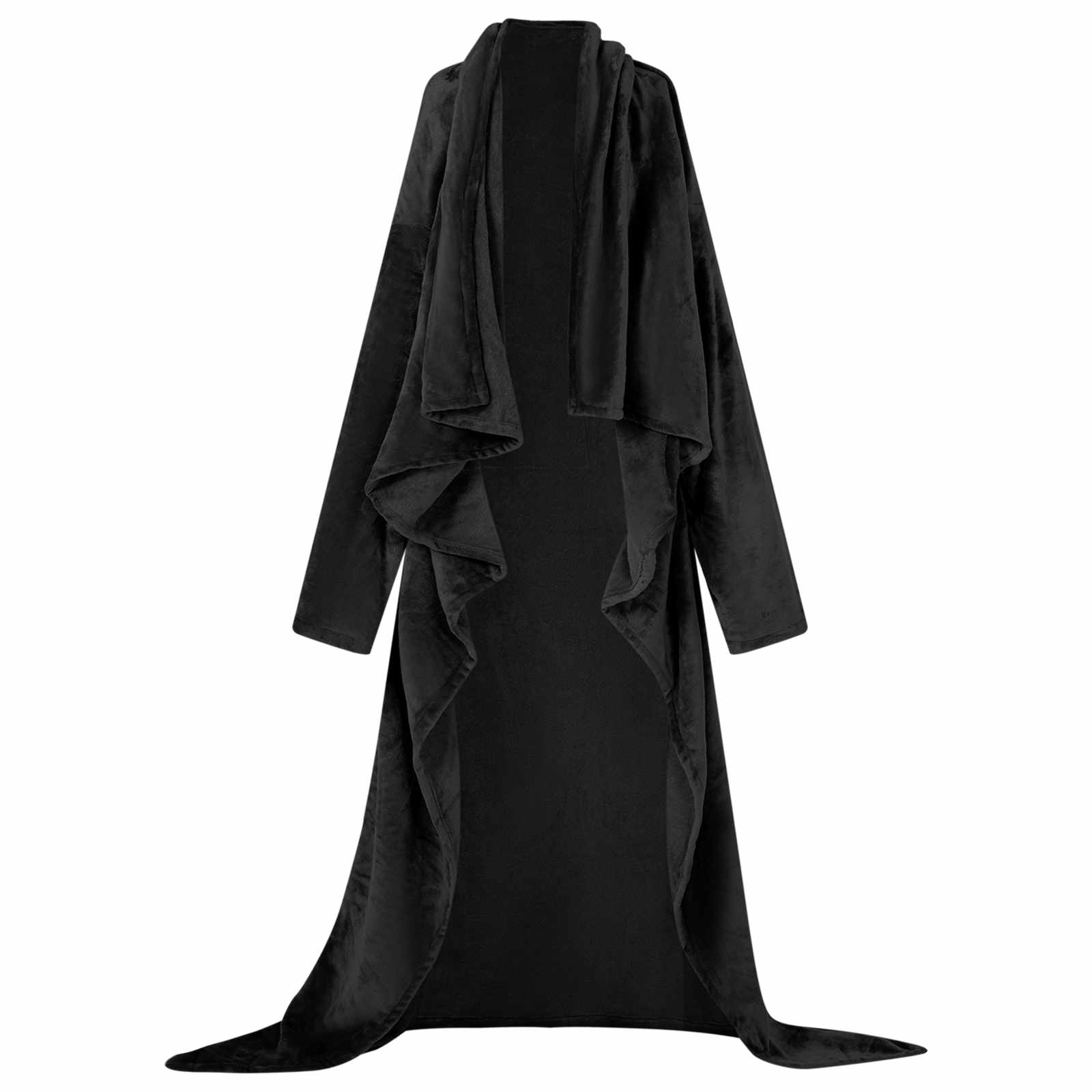 Decken-Hoodie Schwarz F Flanell