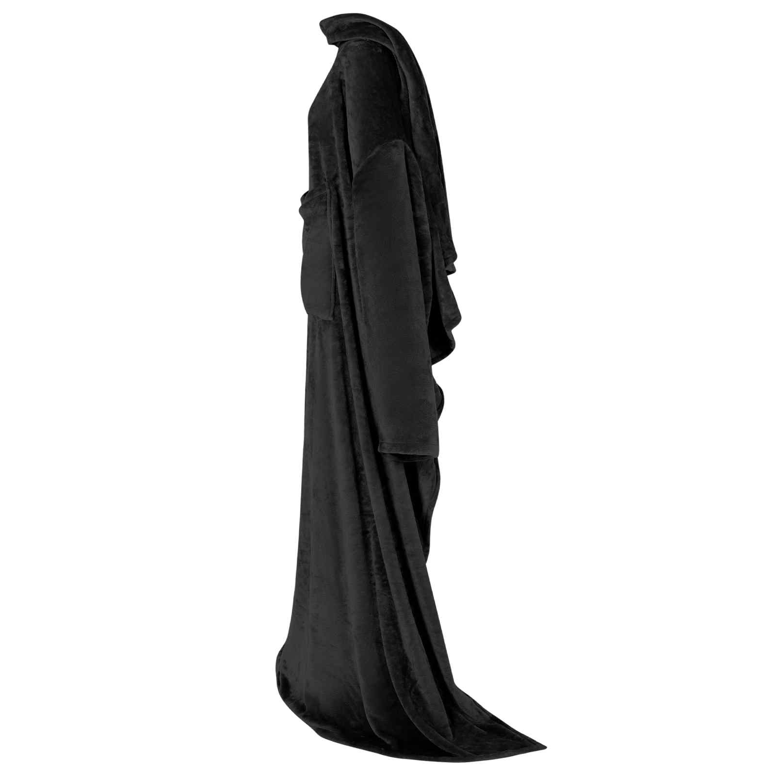 Decken-Hoodie Schwarz F Flanell
