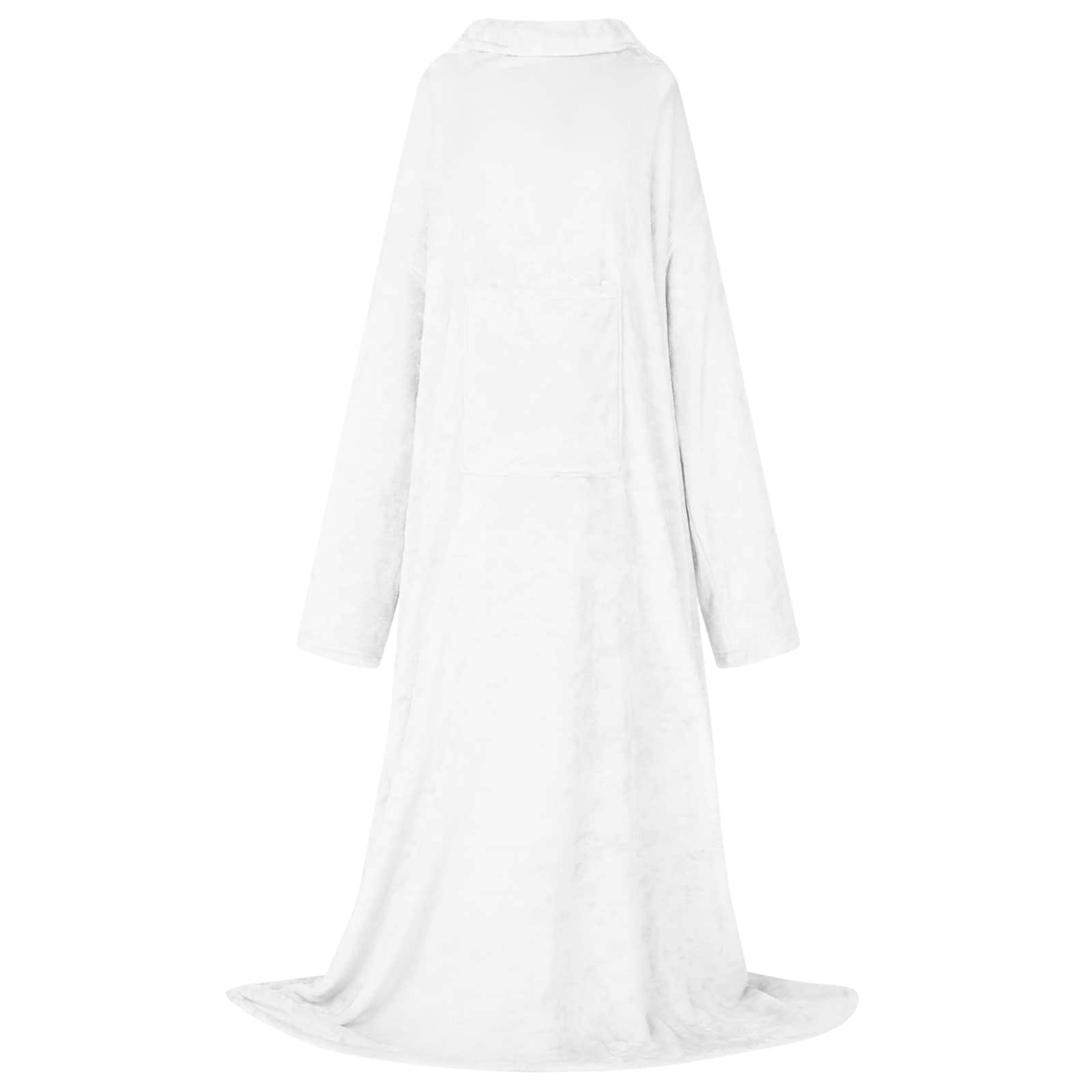 Decken-Hoodie Weiß F Flanell