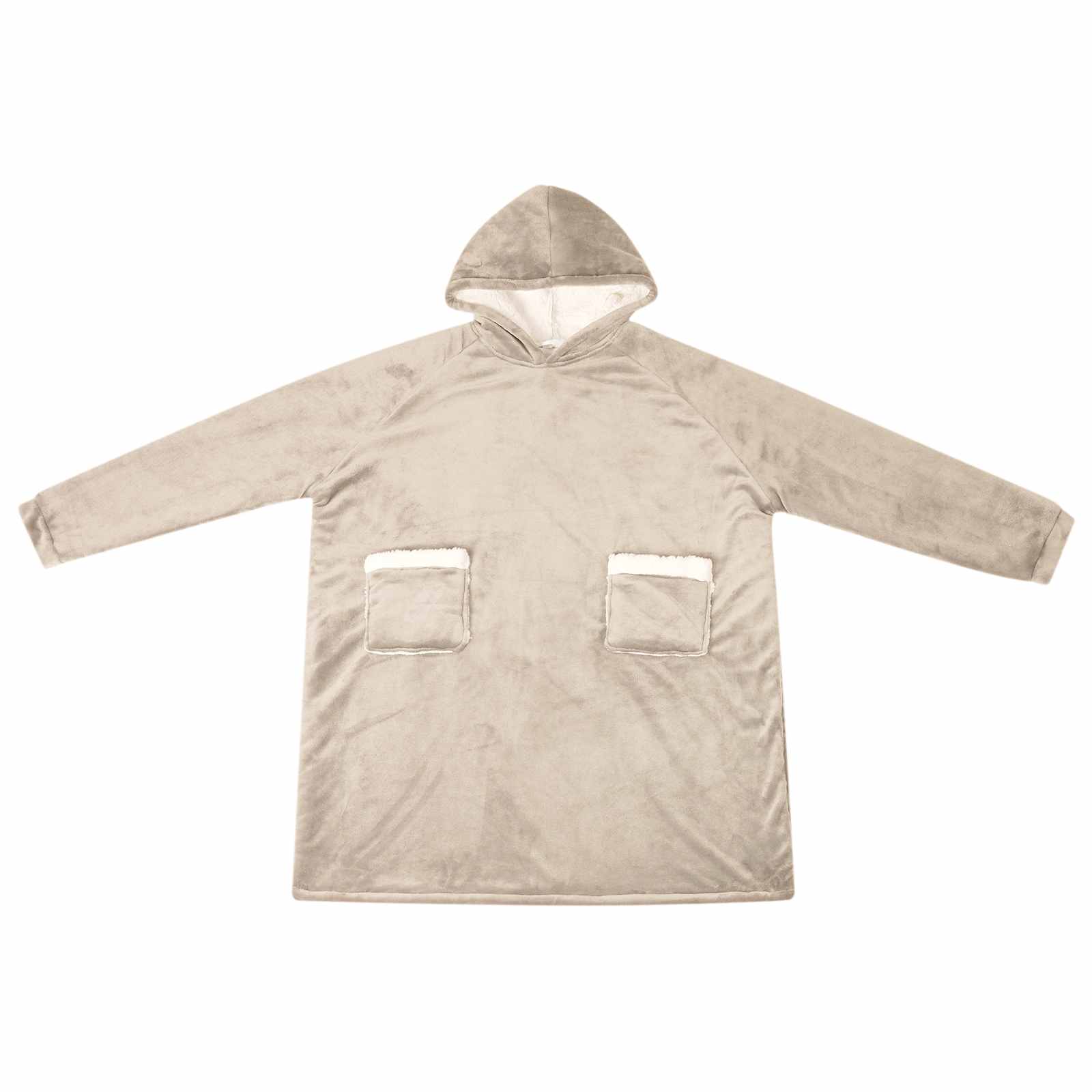 Decken-Hoodie Beige L Fleece und Flanell