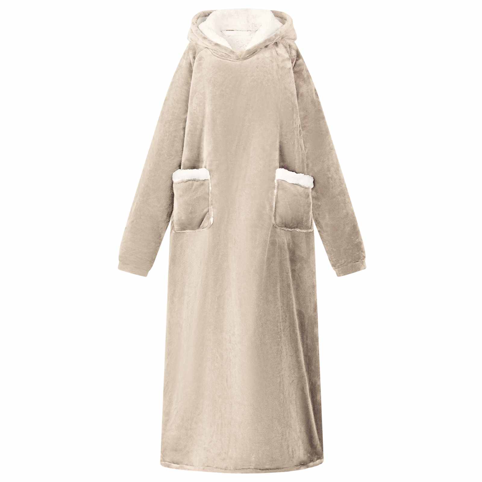Decken-Hoodie Beige M Fleece und Flanell