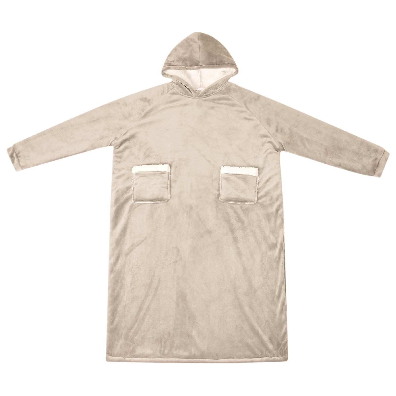 Decken-Hoodie Beige M Fleece und Flanell