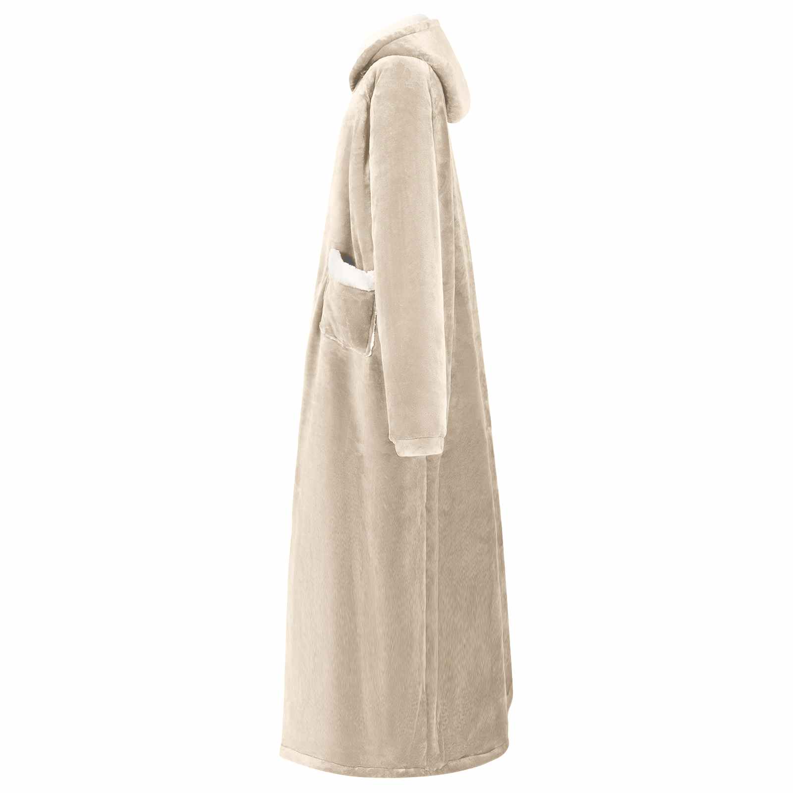 Decken-Hoodie Beige M Fleece und Flanell