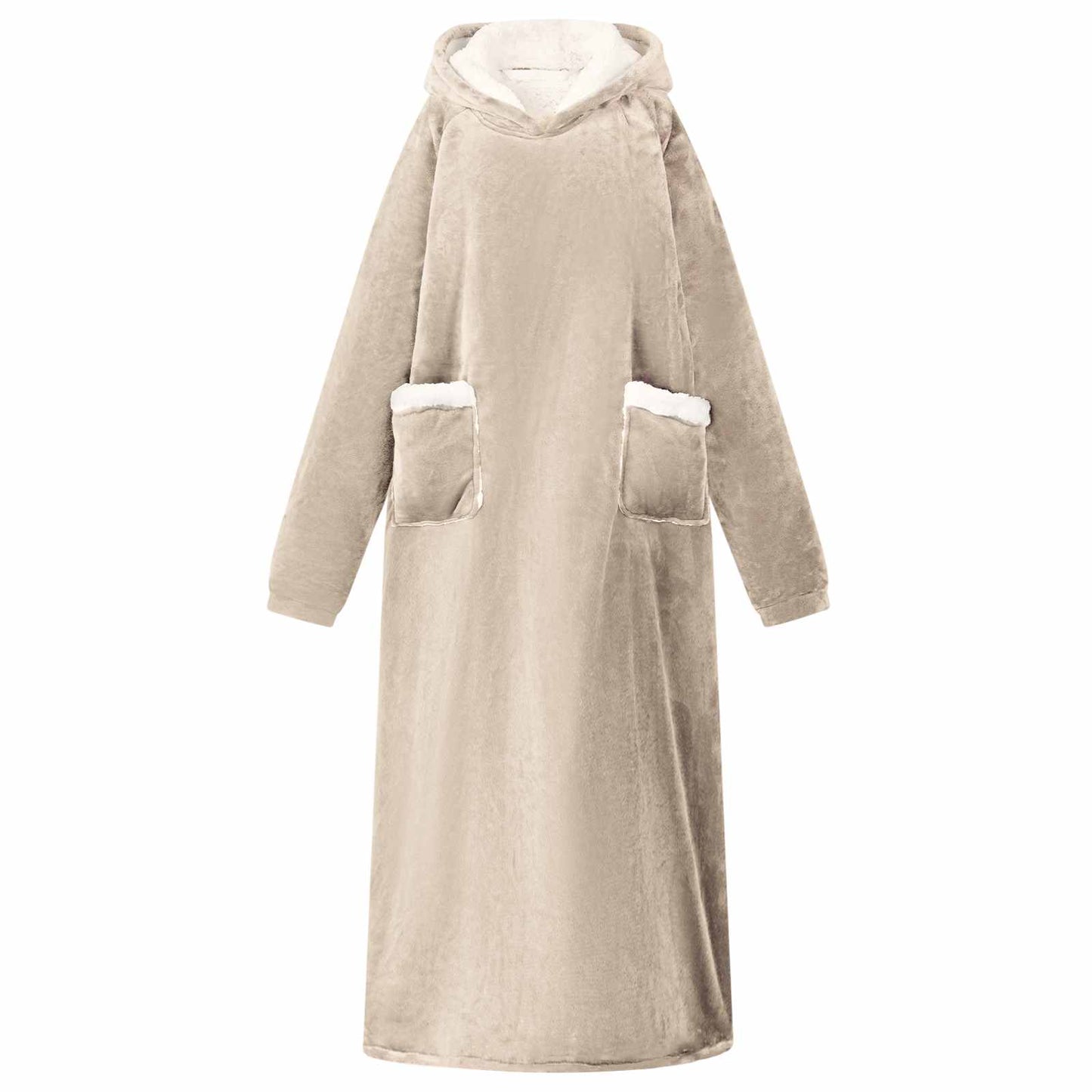 Decken-Hoodie Beige L Fleece und Flanell