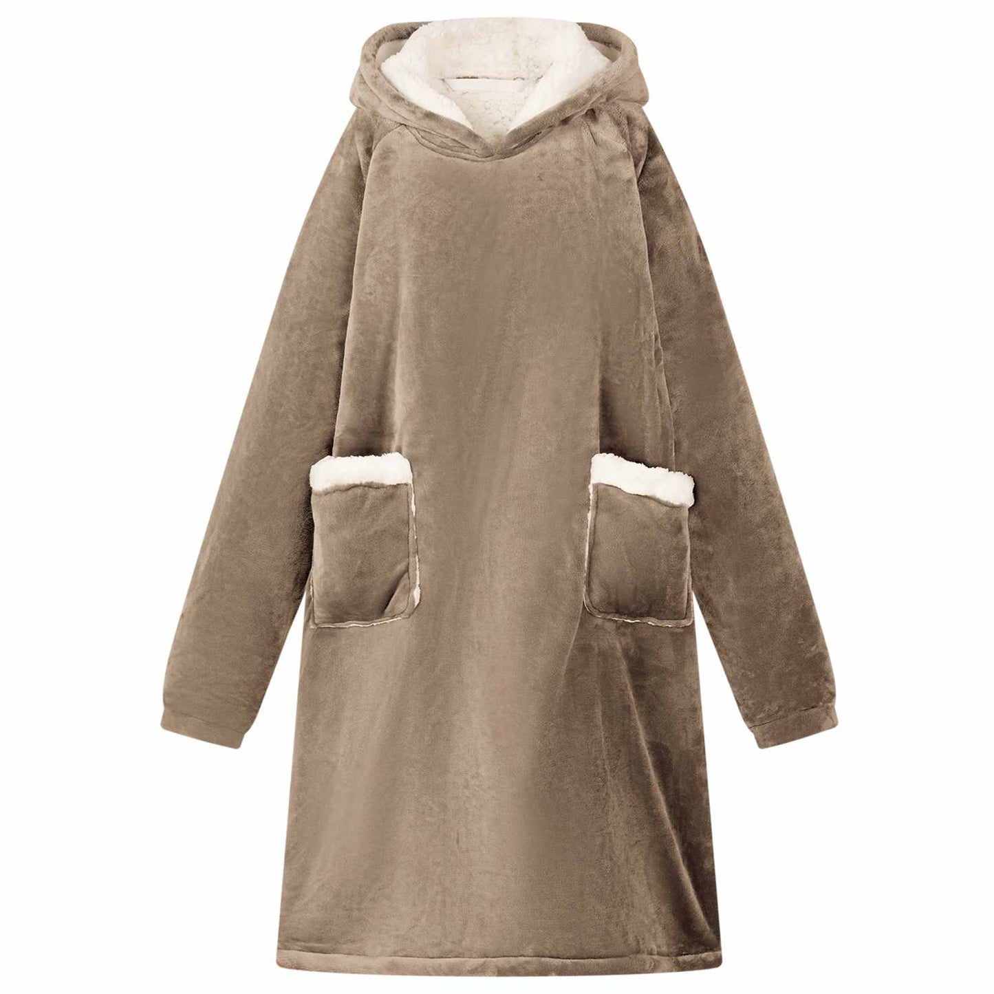 Decken-Hoodie Kamel M Fleece und Flanell