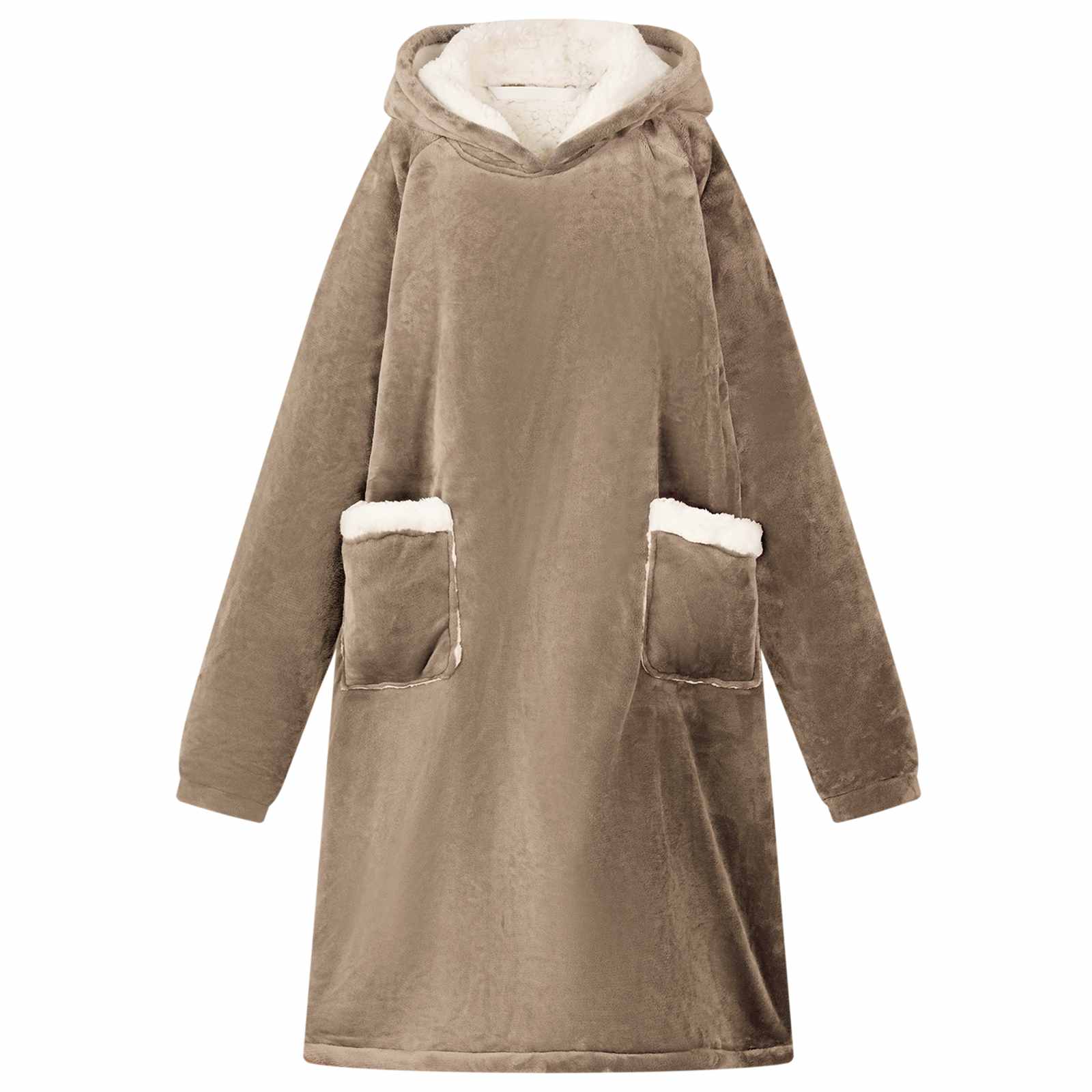 Decken-Hoodie Kamel M Fleece und Flanell