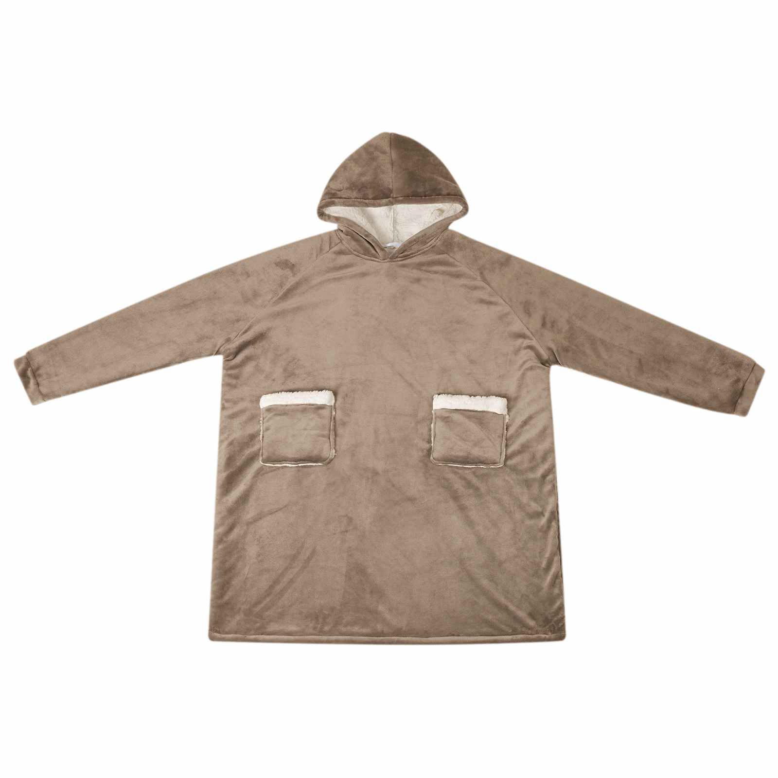 Decken-Hoodie Kamel L Fleece und Flanell
