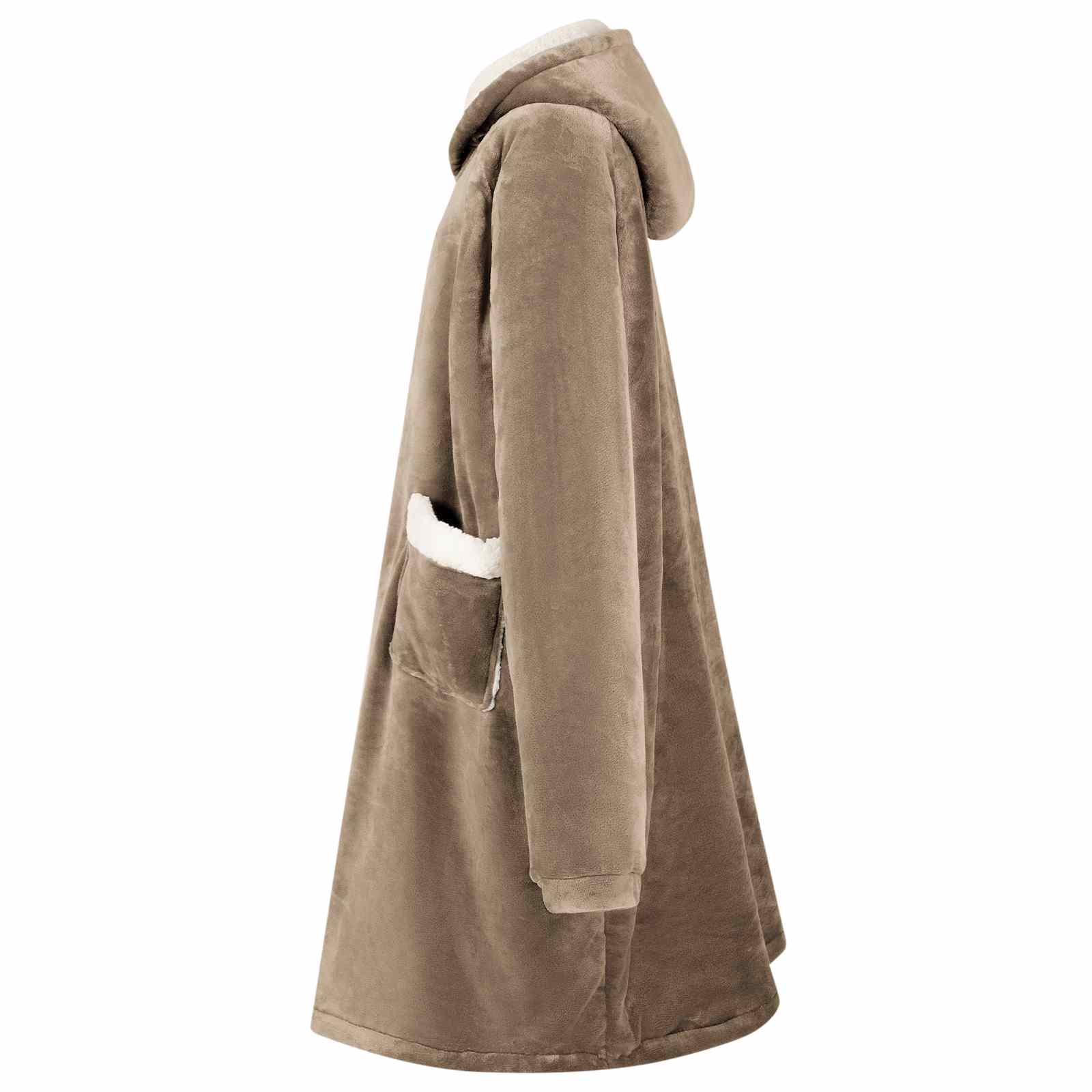 Decken-Hoodie Kamel L Fleece und Flanell