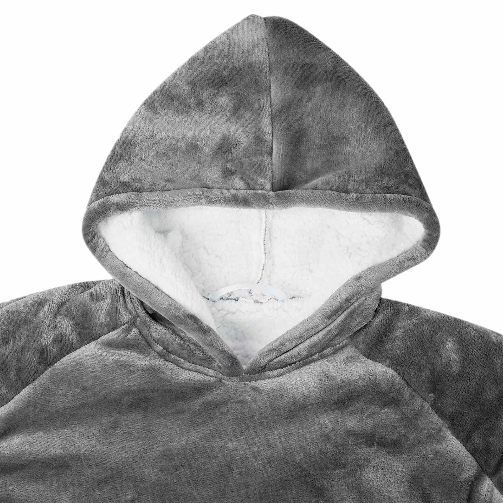 Decken-Hoodie Dunkelgrau M Fleece und Flanell