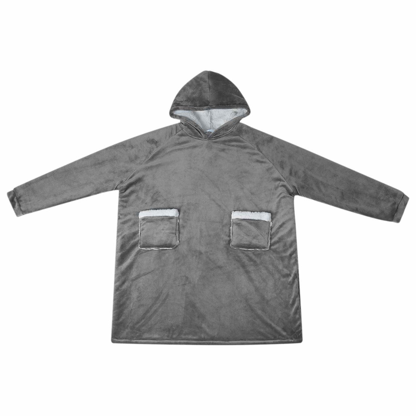 Decken-Hoodie Dunkelgrau M Fleece und Flanell