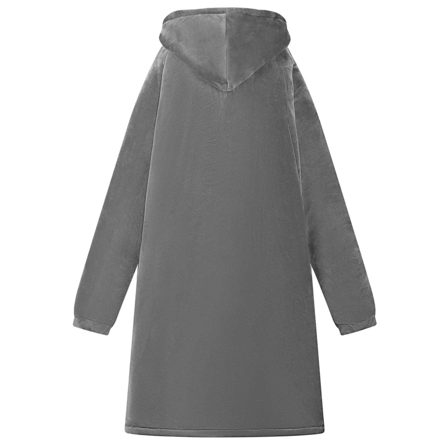Decken-Hoodie Dunkelgrau L Fleece und Flanell