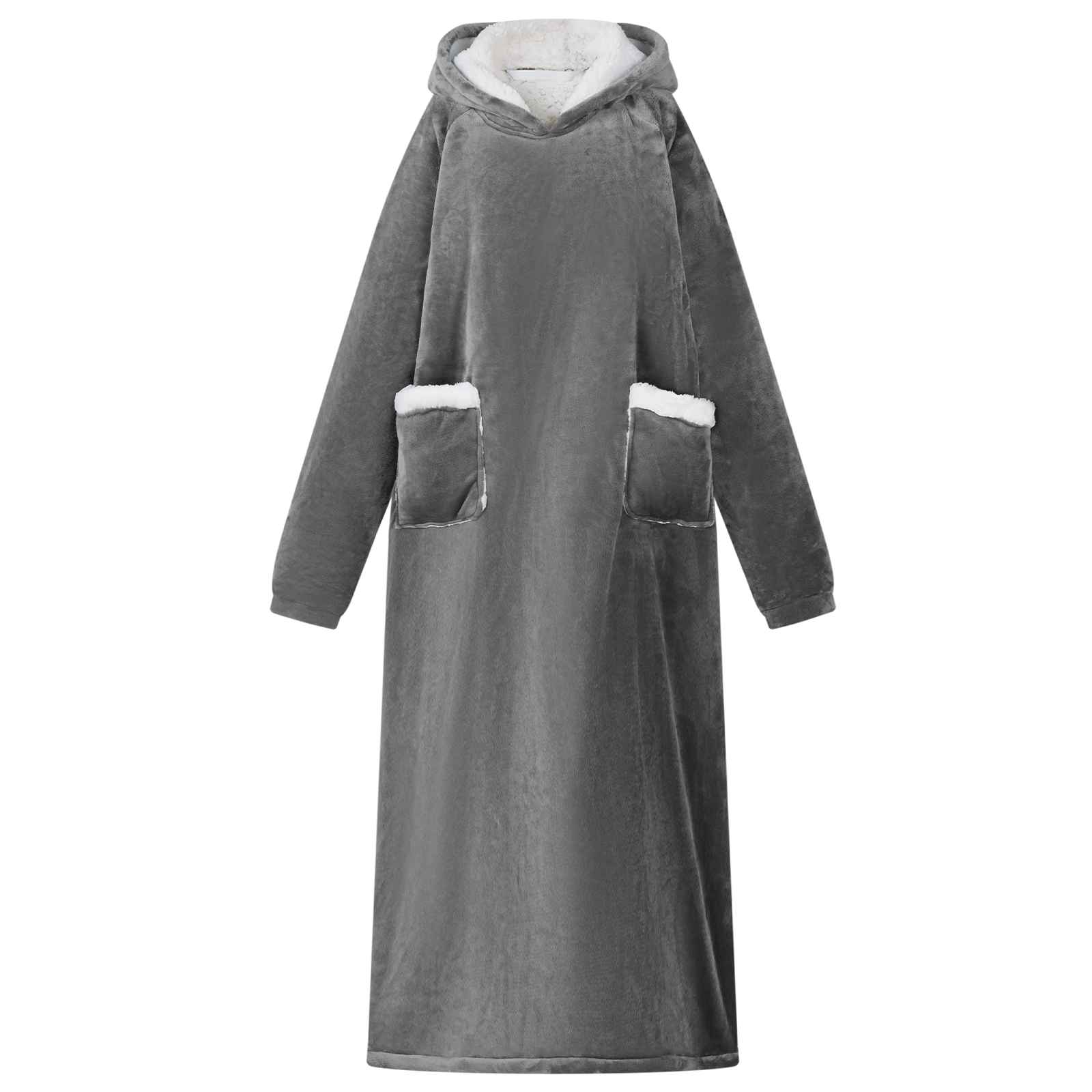 Decken-Hoodie Dunkelgrau M Fleece und Flanell
