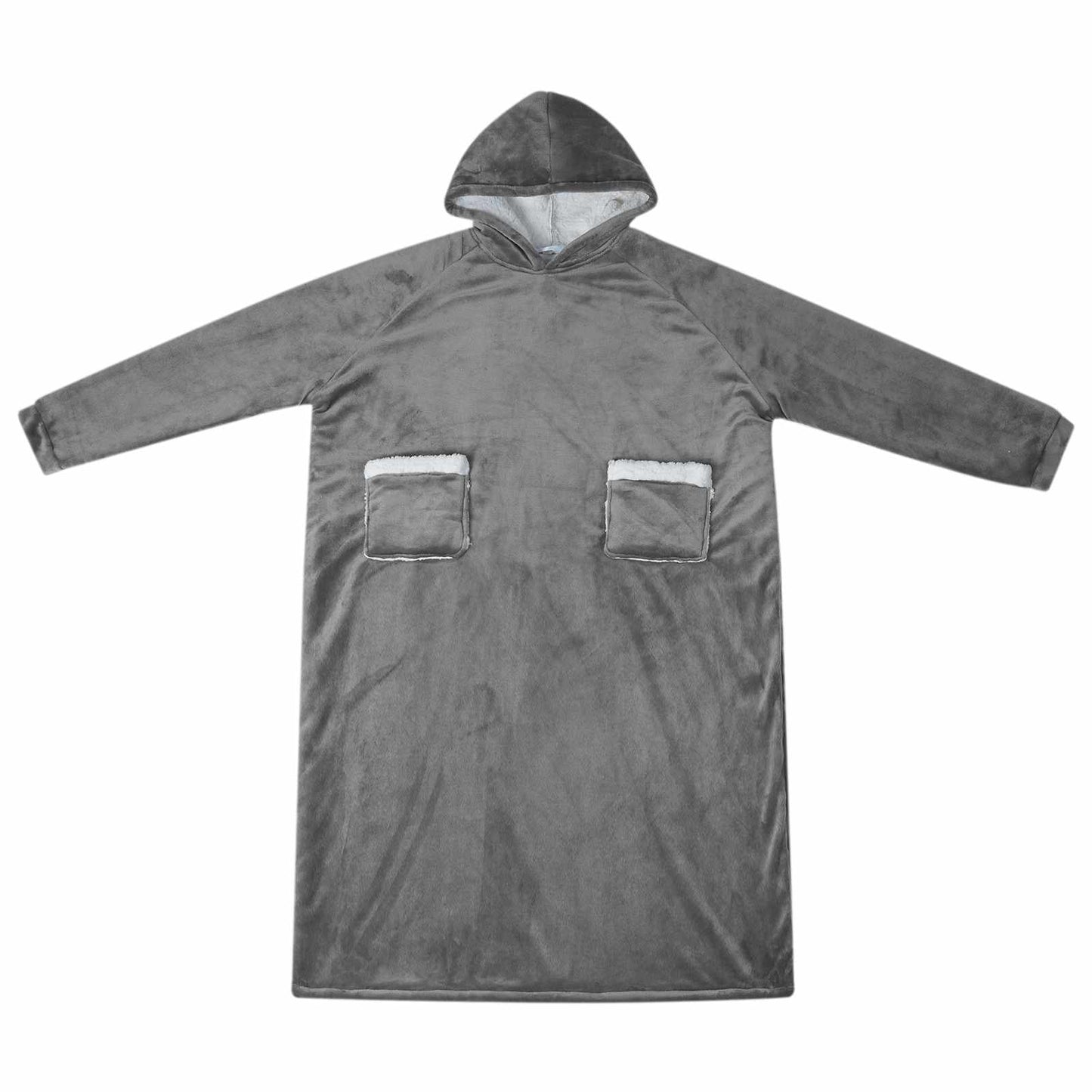 Decken-Hoodie Dunkelgrau M Fleece und Flanell