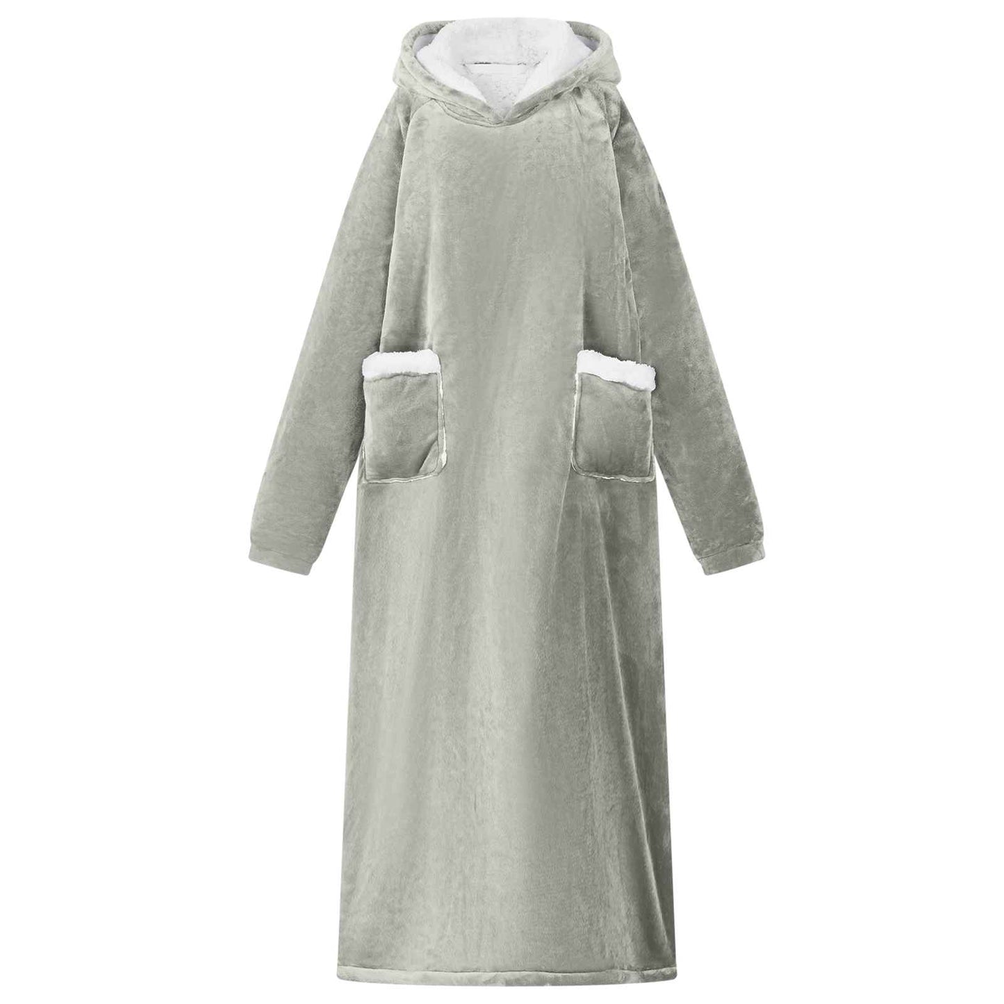 Decken-Hoodie Grau L Fleece und Flanell