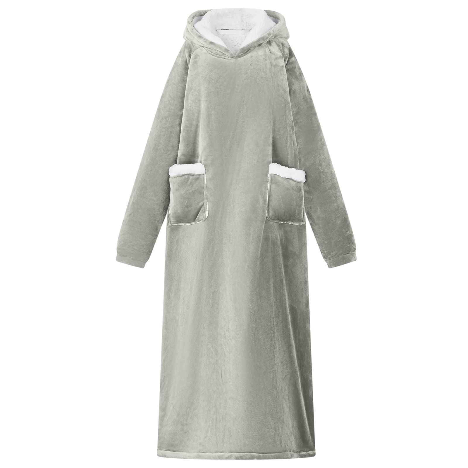 Decken-Hoodie Grau L Fleece und Flanell
