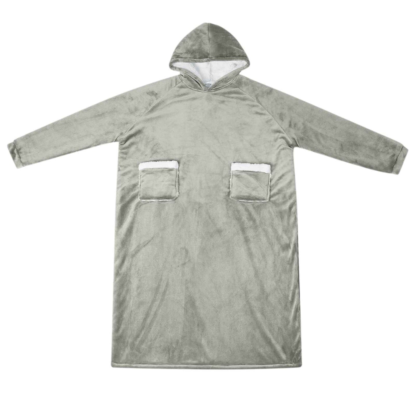 Decken-Hoodie Grau L Fleece und Flanell