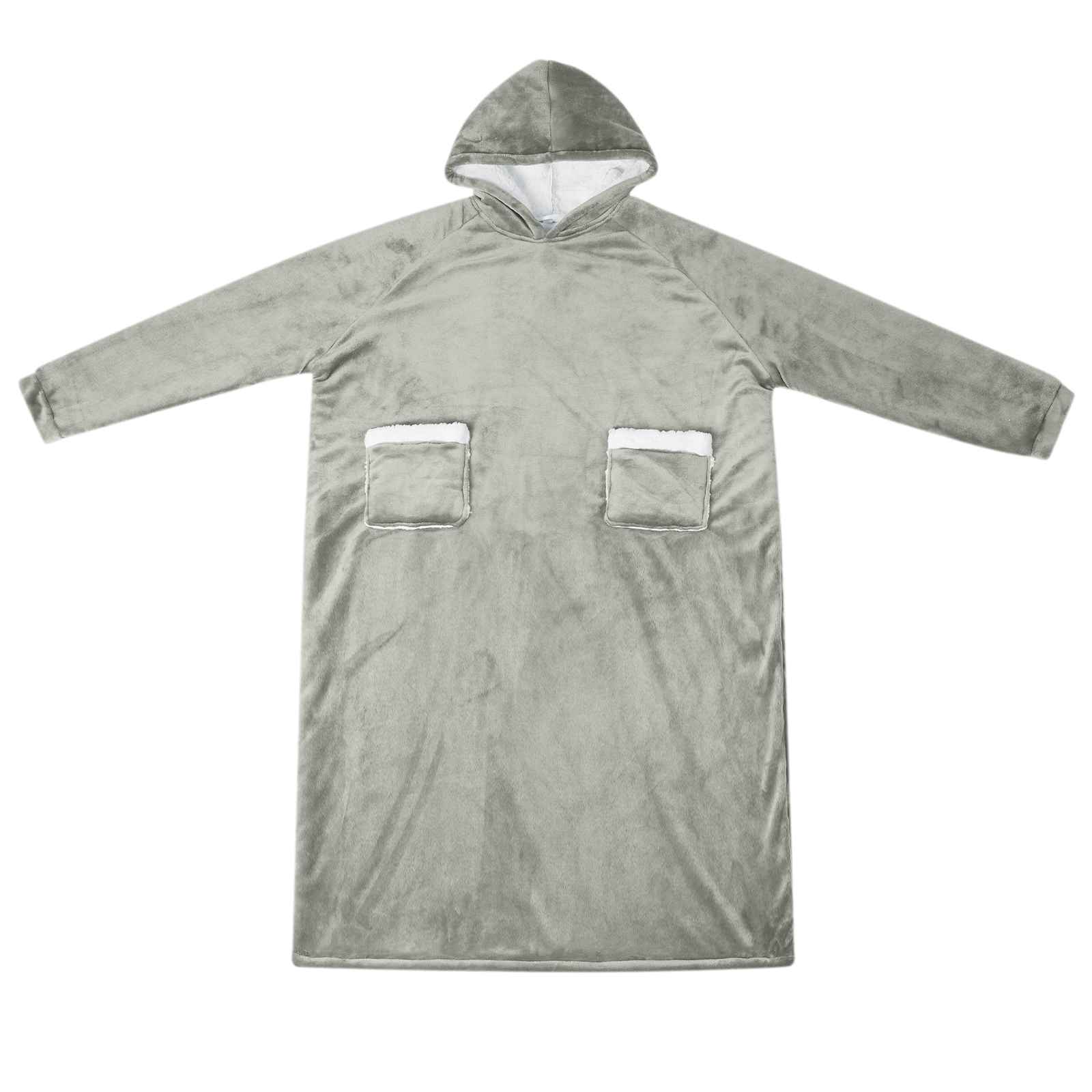Decken-Hoodie Grau L Fleece und Flanell
