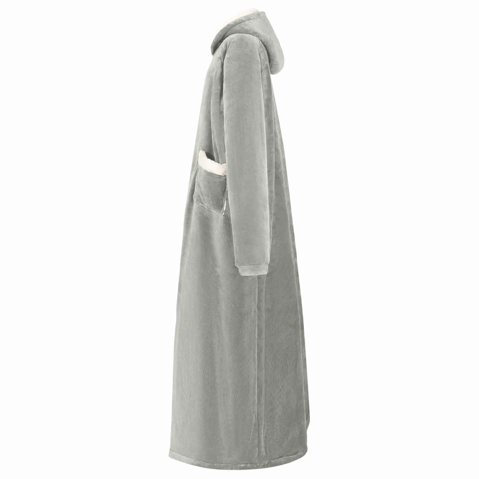 Decken-Hoodie Grau L Fleece und Flanell