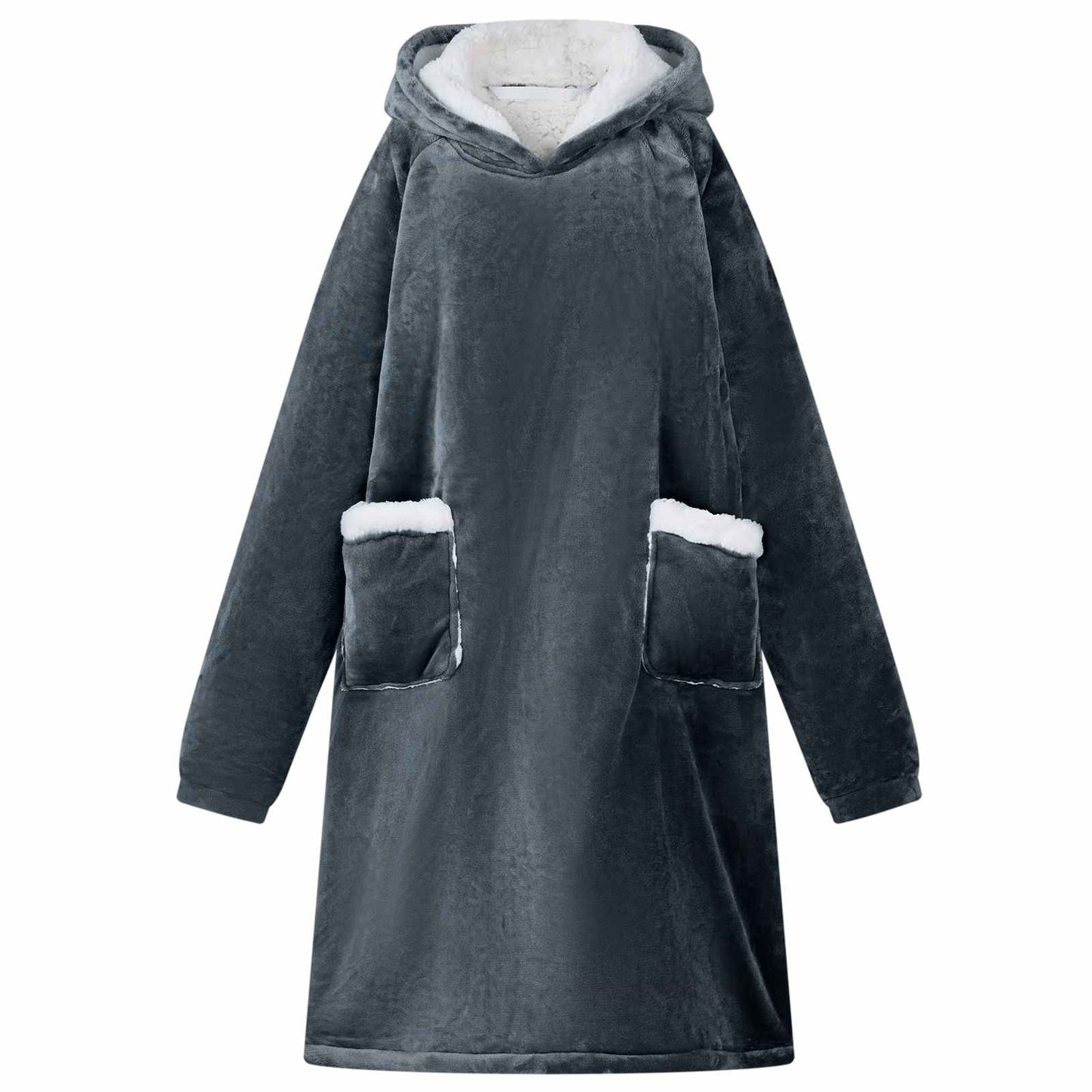 Decken-Hoodie Marineblau L Fleece und Flanell