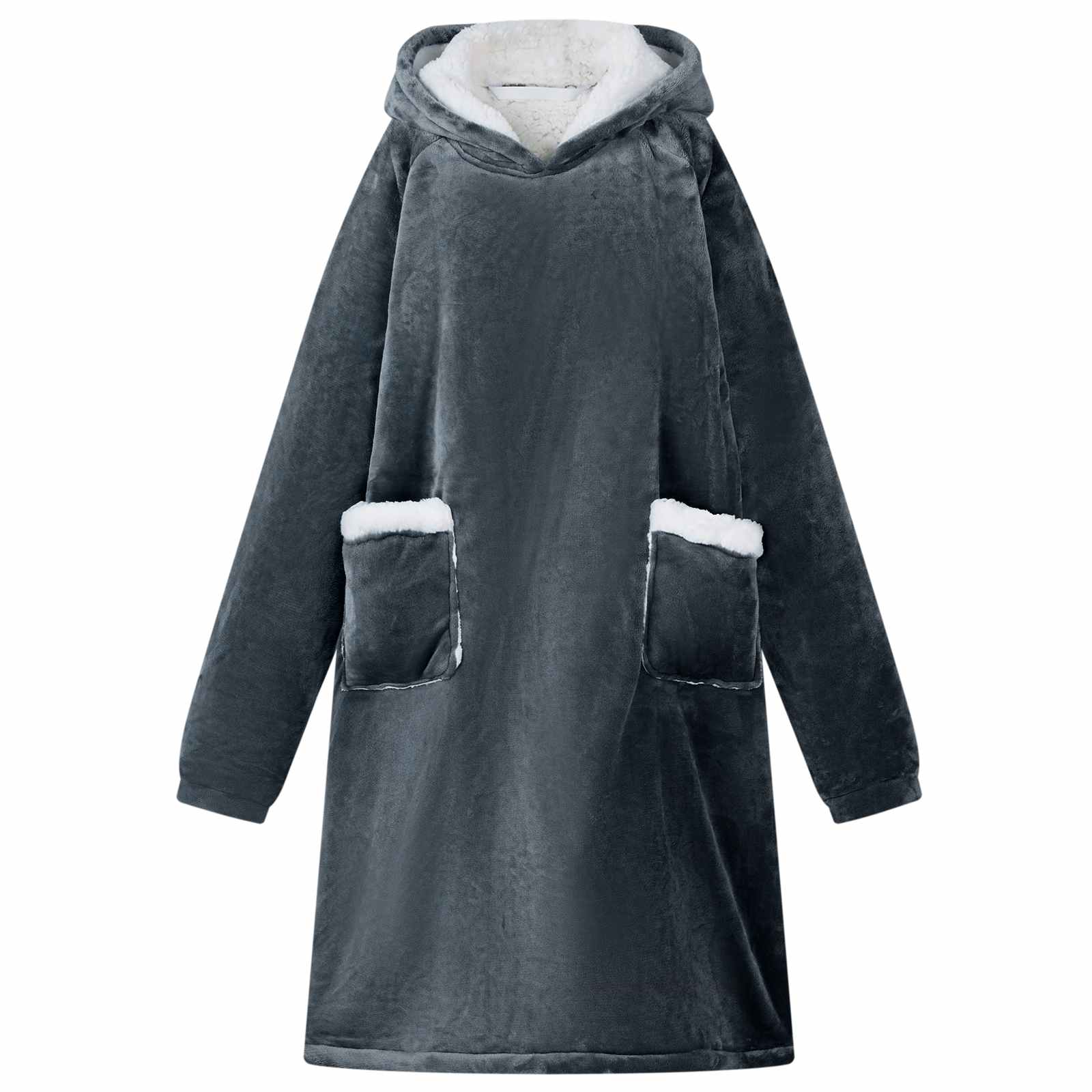 Decken-Hoodie Marineblau L Fleece und Flanell