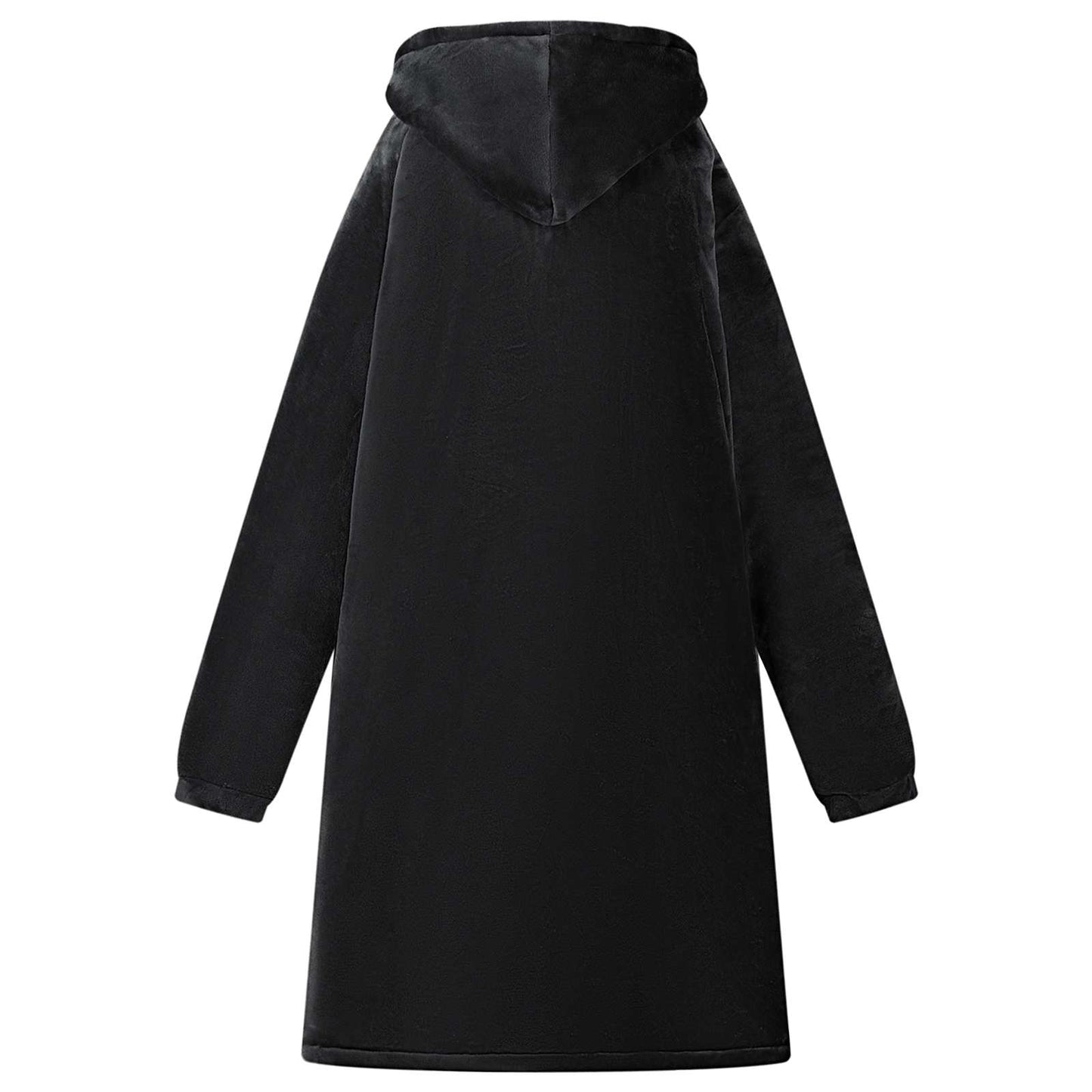 Decken-Hoodie Schwarz M Fleece und Flanell