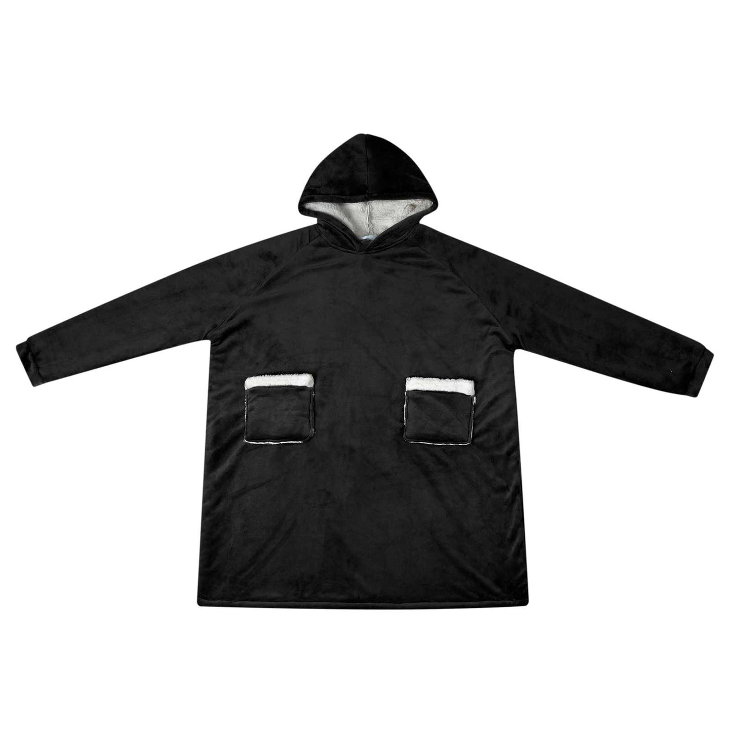Decken-Hoodie Schwarz M Fleece und Flanell