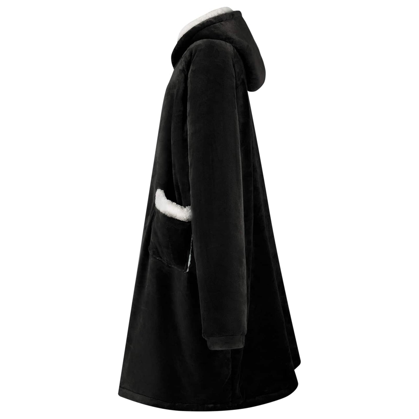 Decken-Hoodie Schwarz M Fleece und Flanell