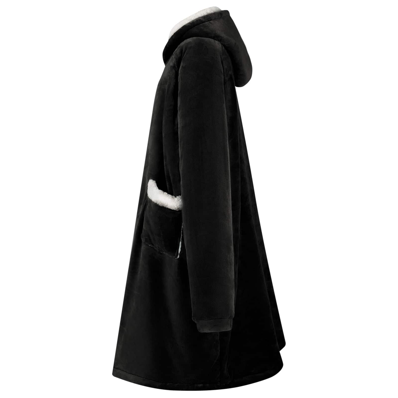 Decken-Hoodie Schwarz M Fleece und Flanell