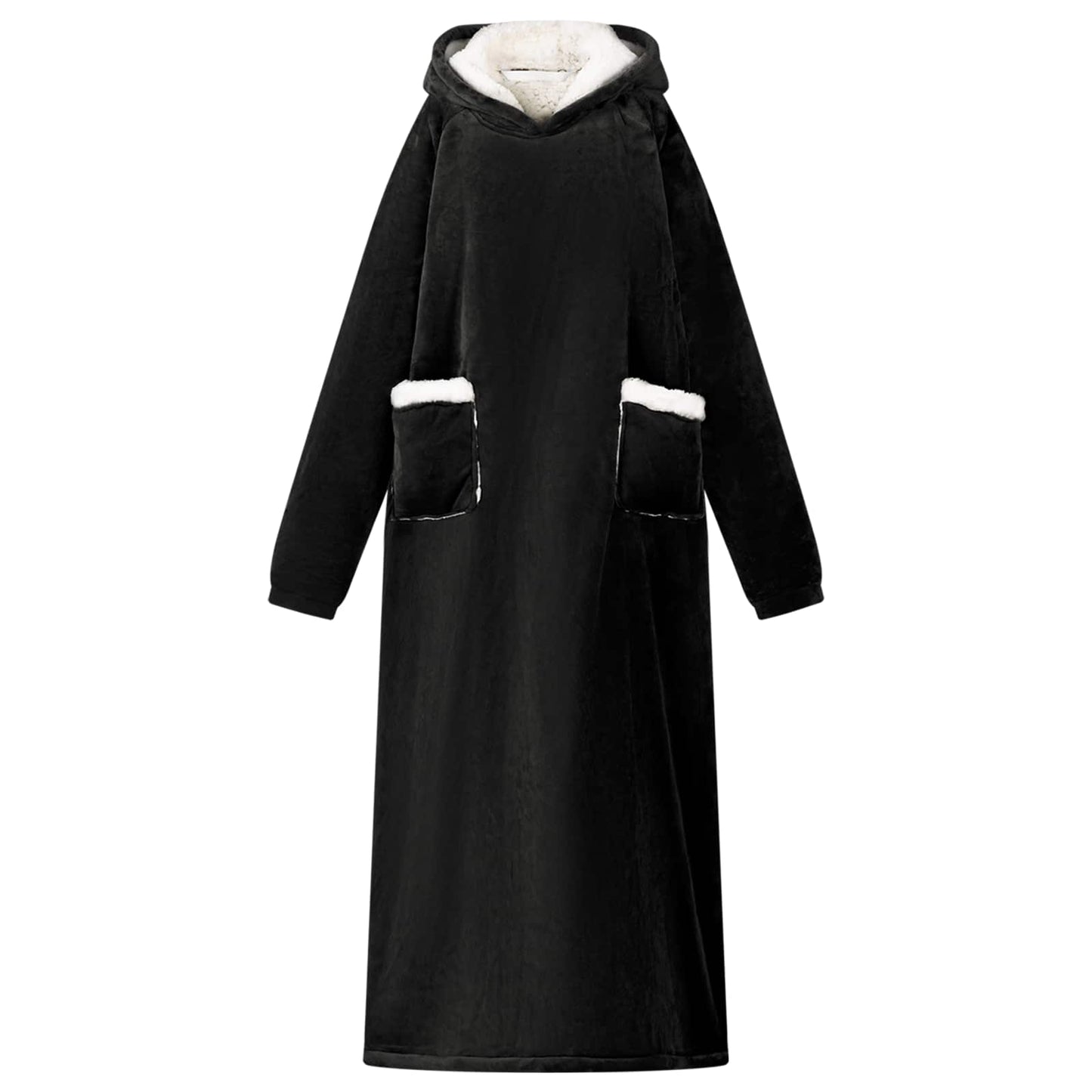Decken-Hoodie Schwarz M Fleece und Flanell