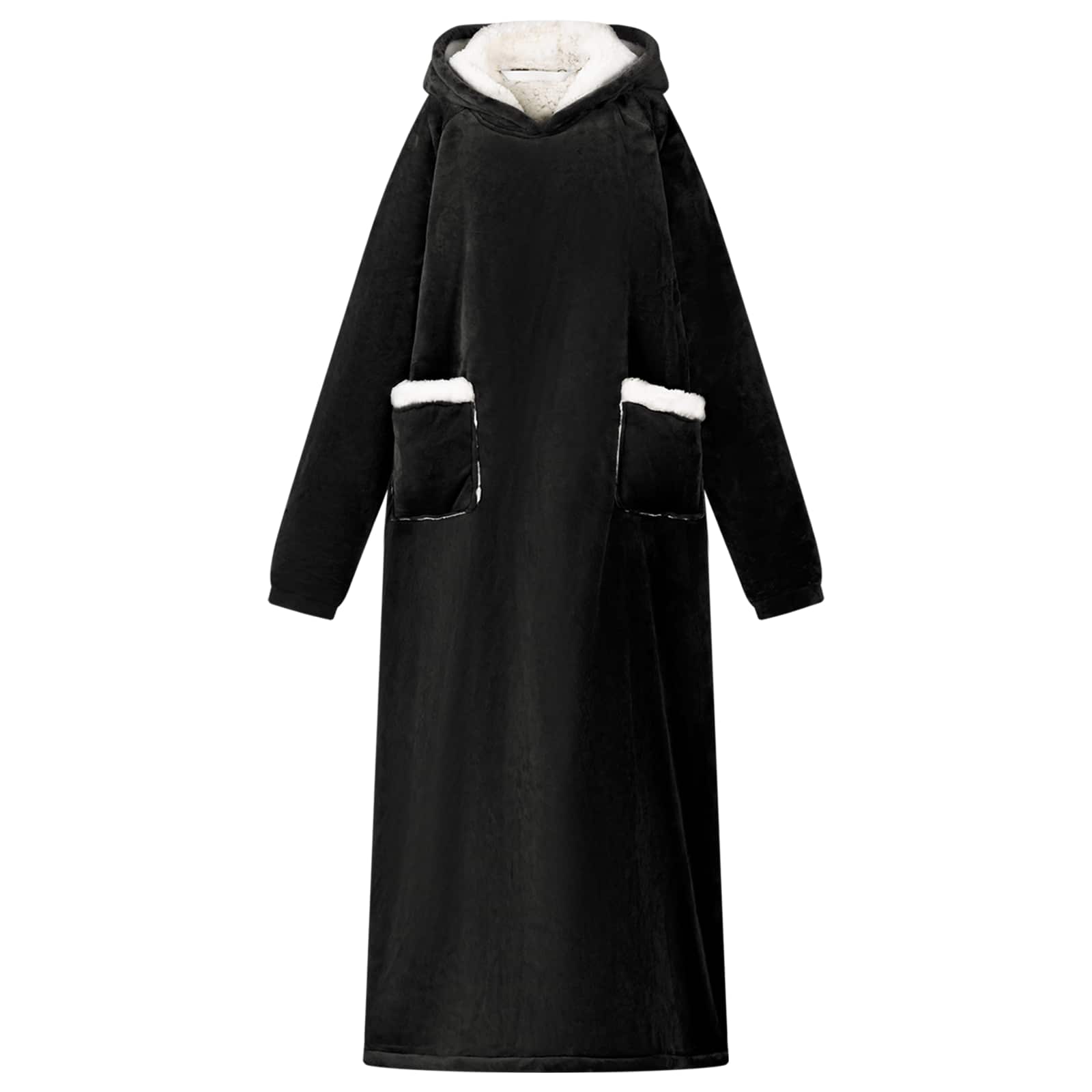 Decken-Hoodie Schwarz M Fleece und Flanell