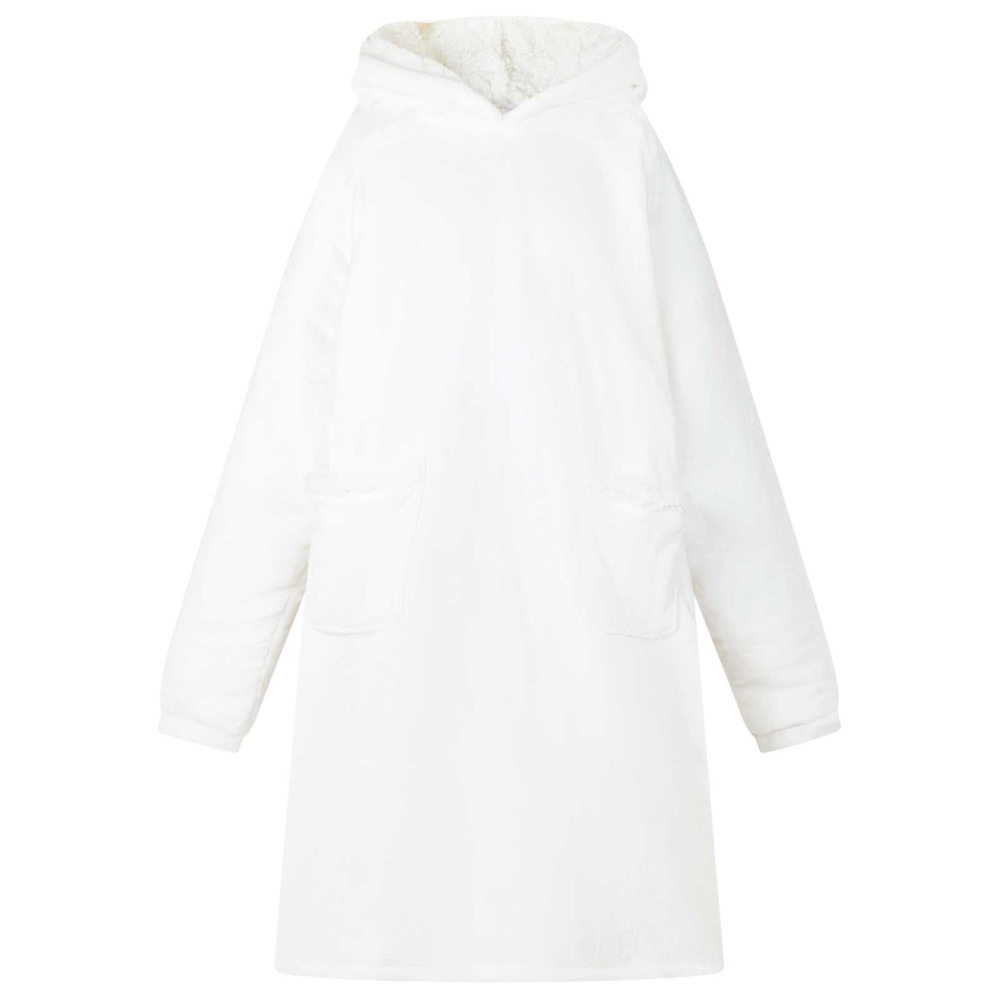 Decken-Hoodie Weiß M Fleece und Flanell