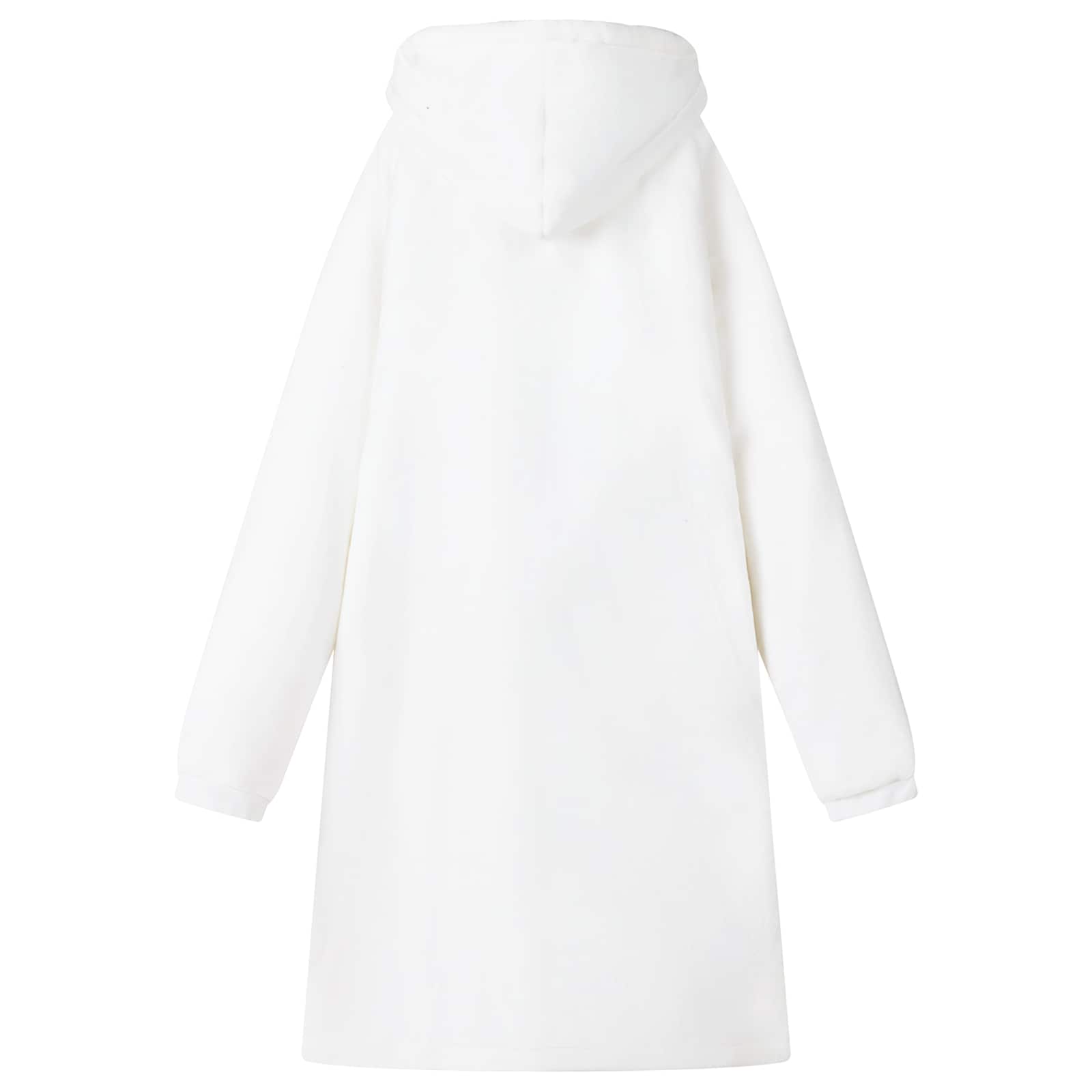 Decken-Hoodie Weiß M Fleece und Flanell
